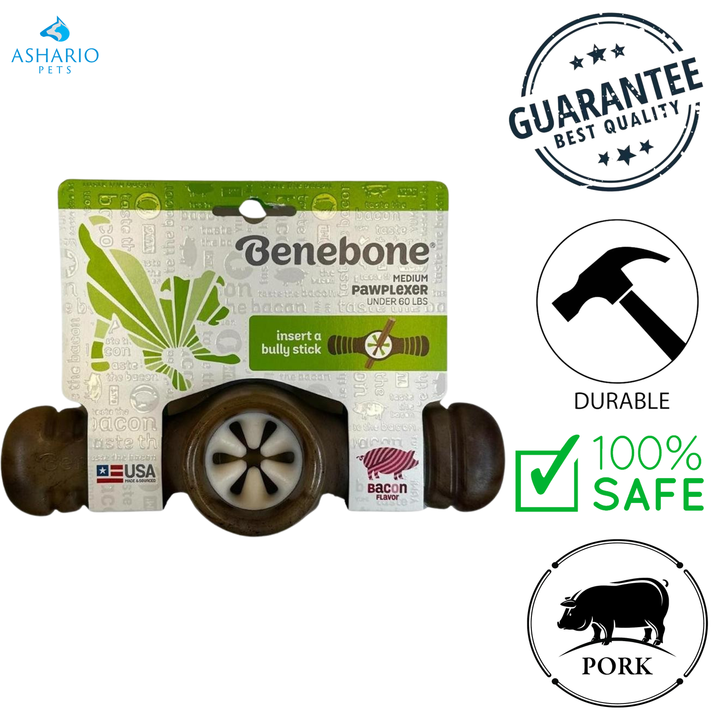 Benebone - Bacon Pawplexer Flavoured Dog Chew Toy