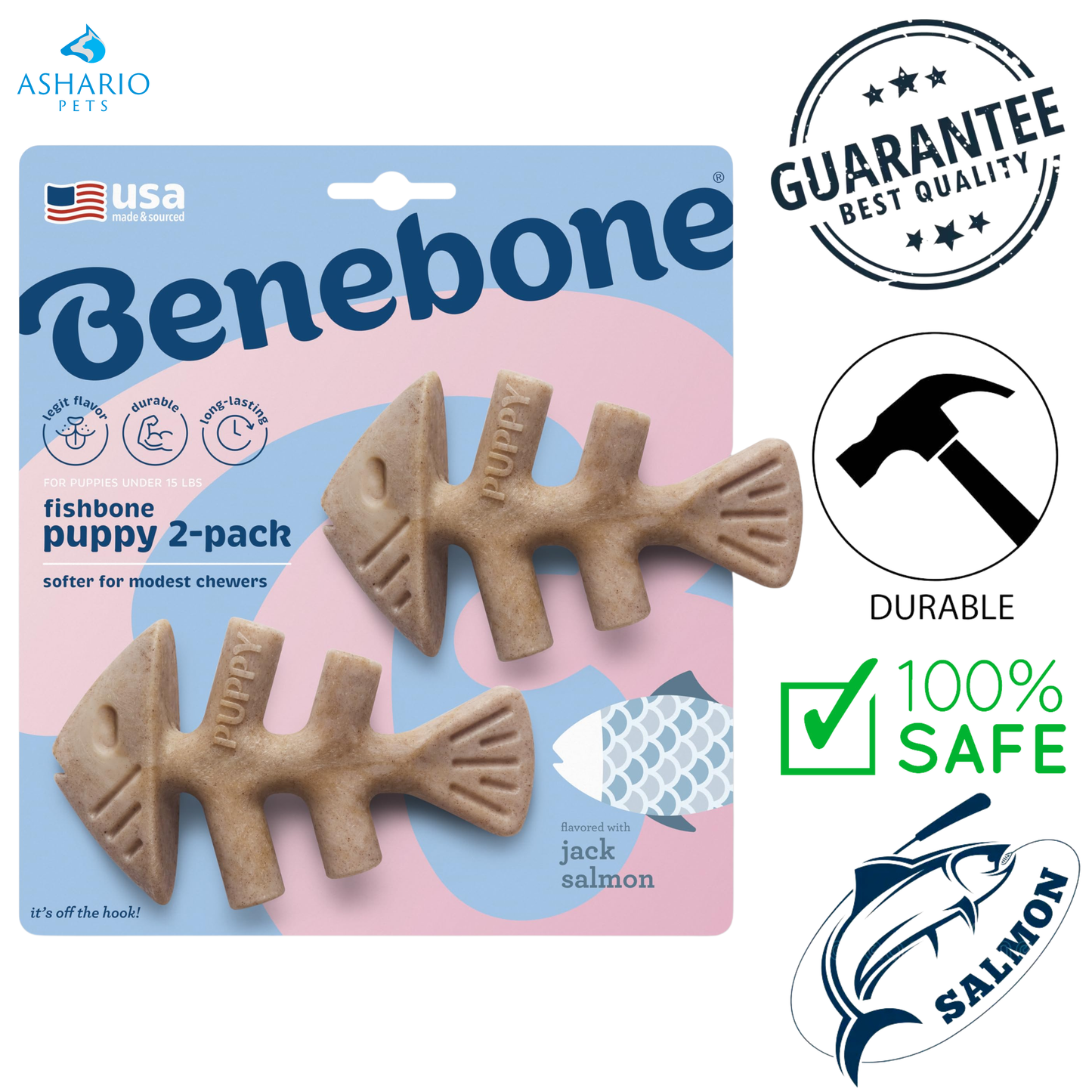 Benebone - Salmon Fishbone Tiny Flavoured Dog Chew Toy