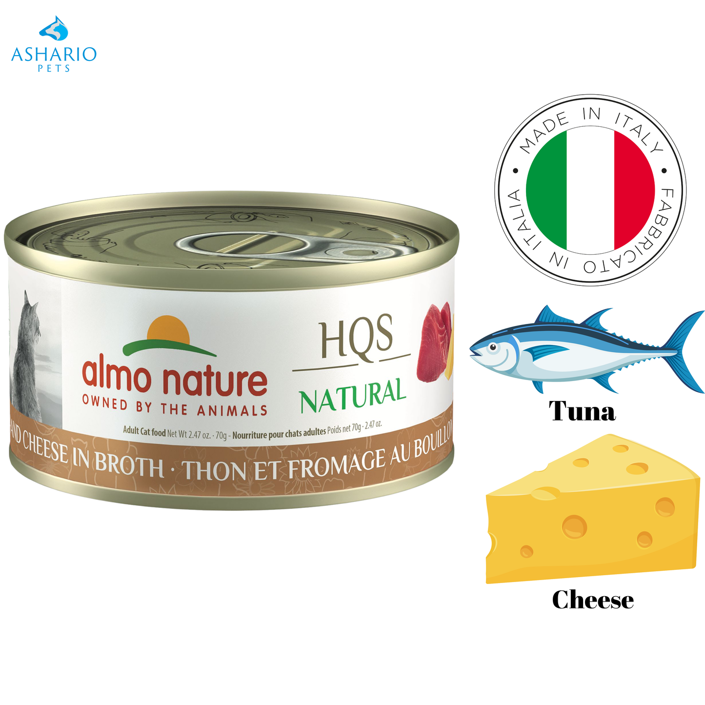 Almo Nature - Tuna & Cheese In Broth Canned Cat Food