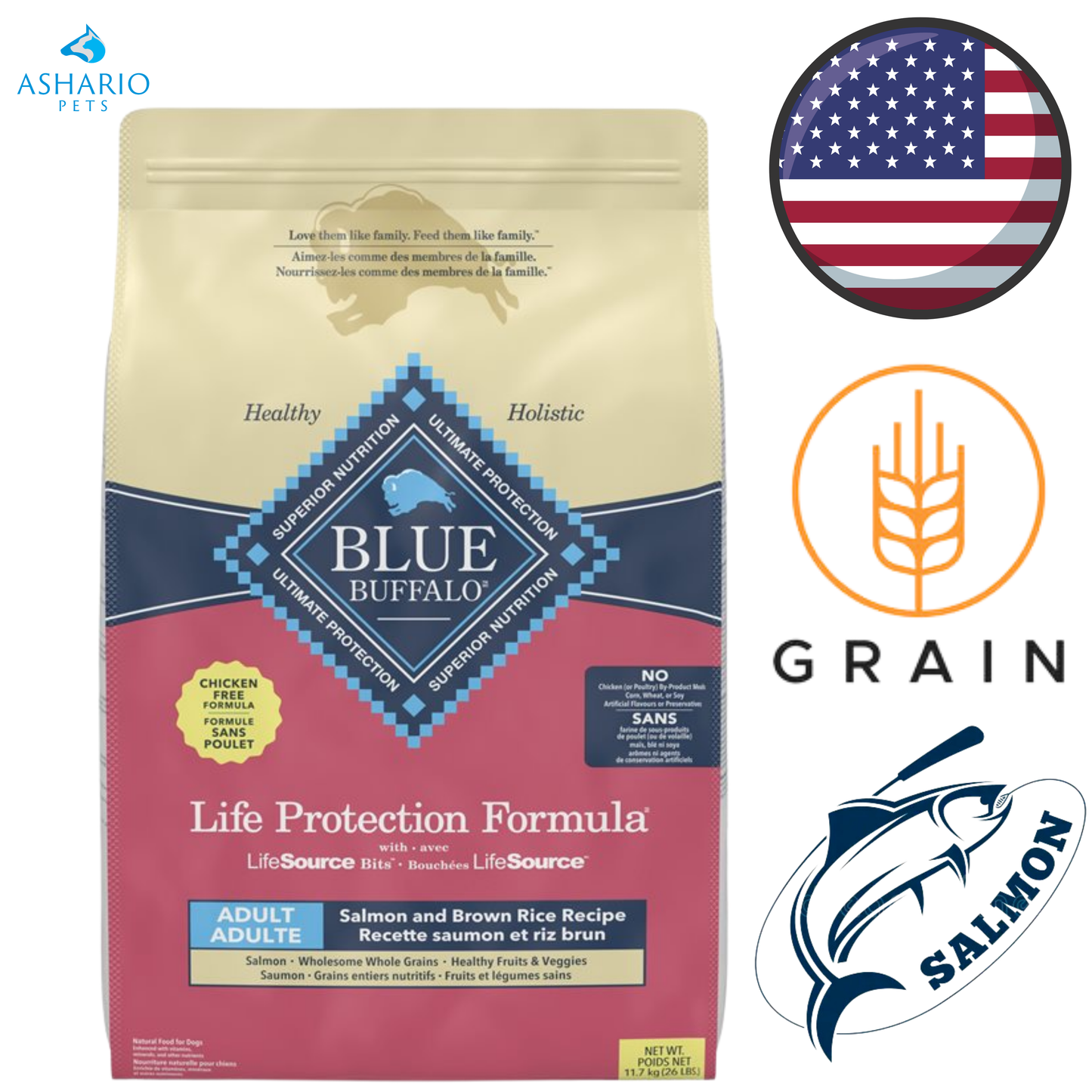 Blue Buffalo - Life Protection Salmon & Brown Rice Adult Dry Dog Food