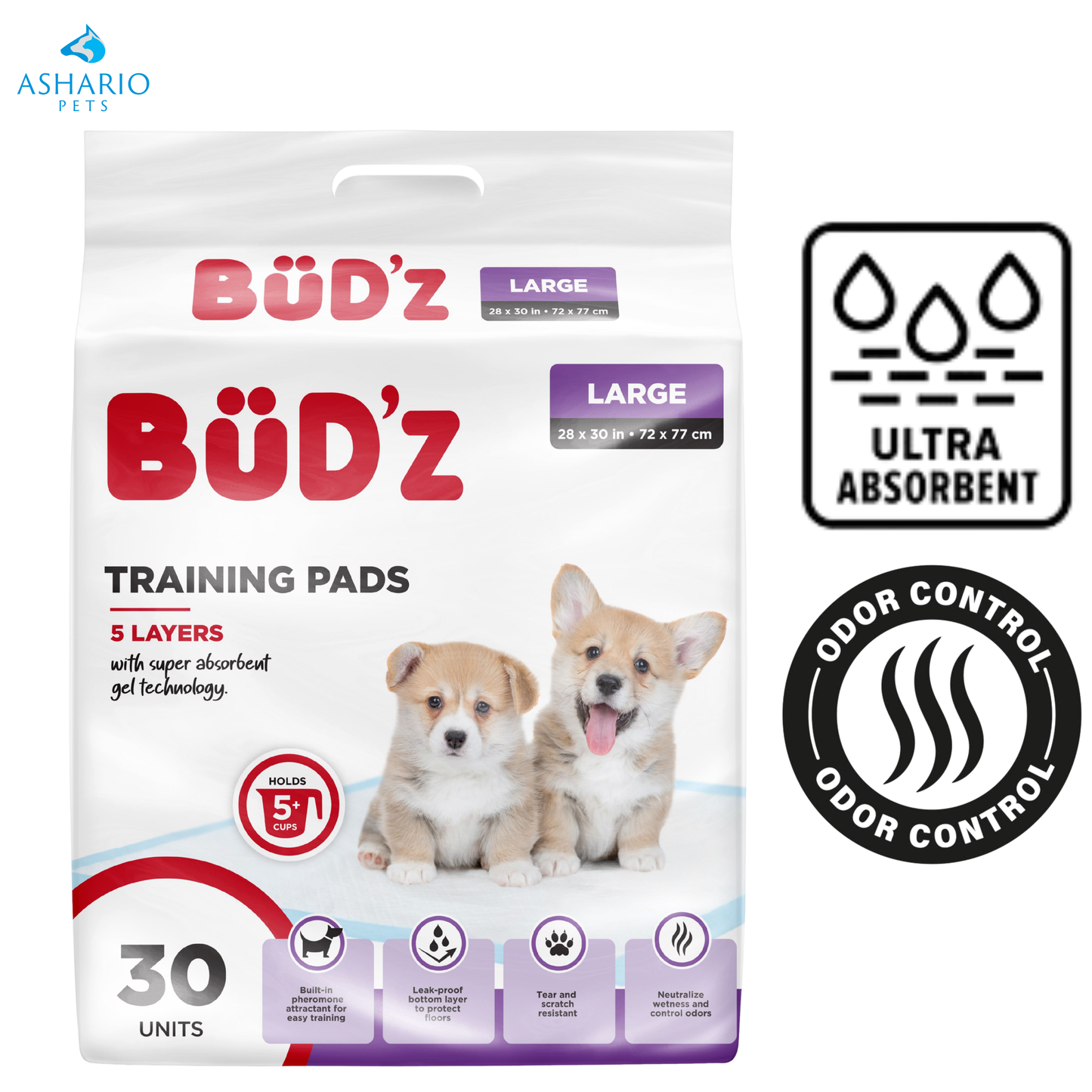 BuD'z - Disposable Large Training Puppy Pads