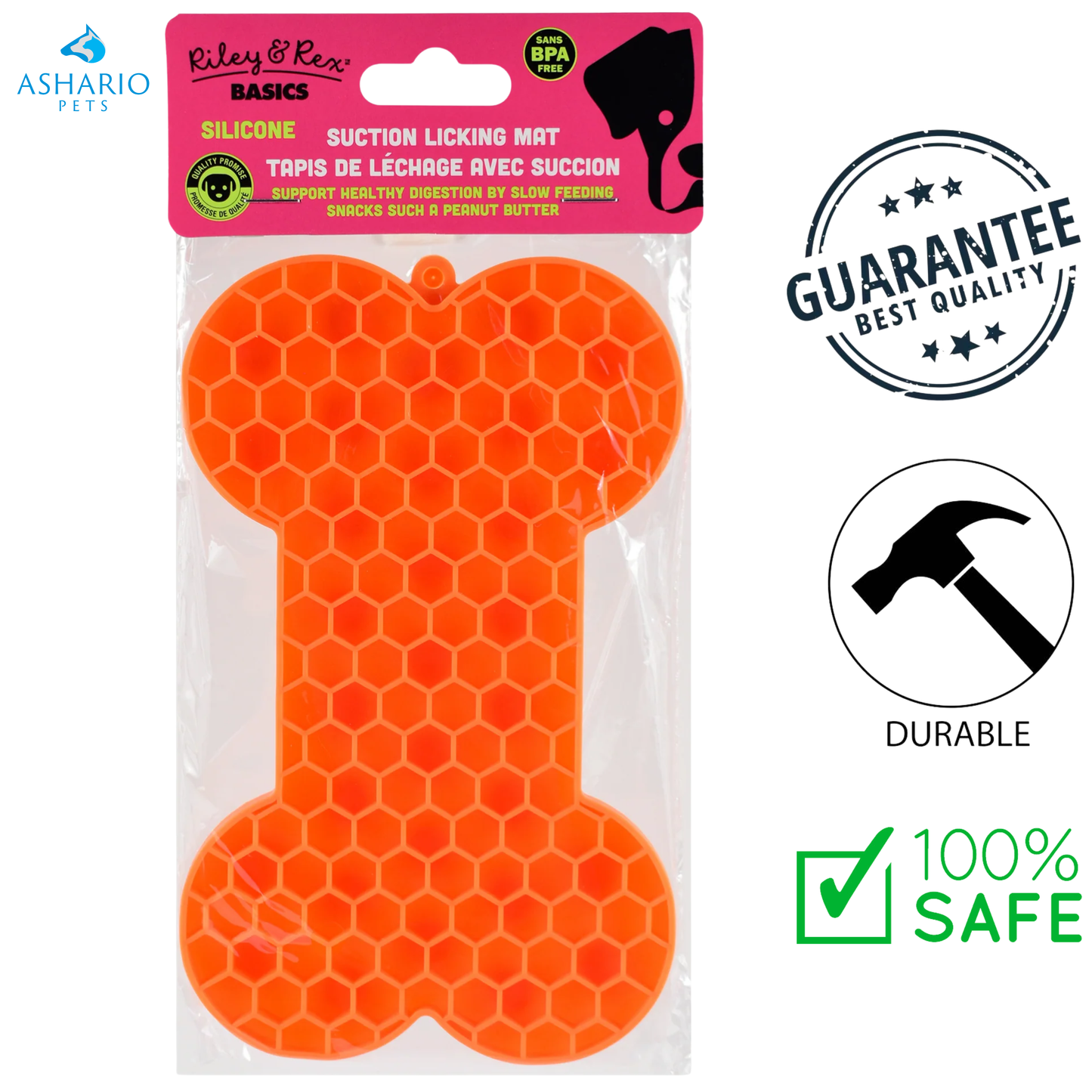 Riley & Rex - Bone Shaped Slow Feeding Licking Mat - 7 In — view 2