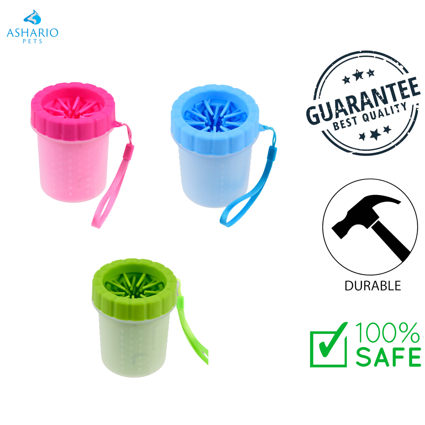 Riley & Rex - Silicon Paw Cleaning Brush Tumbler With Lanyard Pets