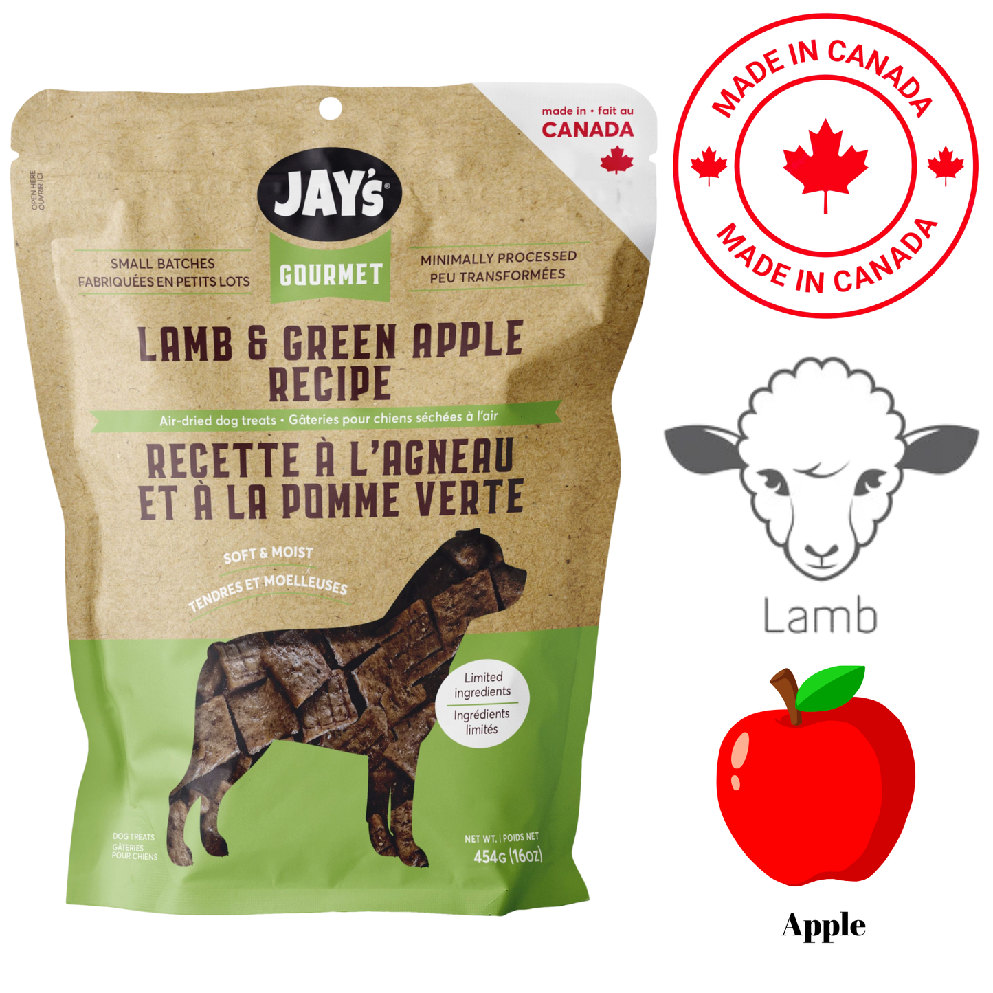 Jay's - Gourmet Lamb & Apple Air Dried Dog Treats — view 2