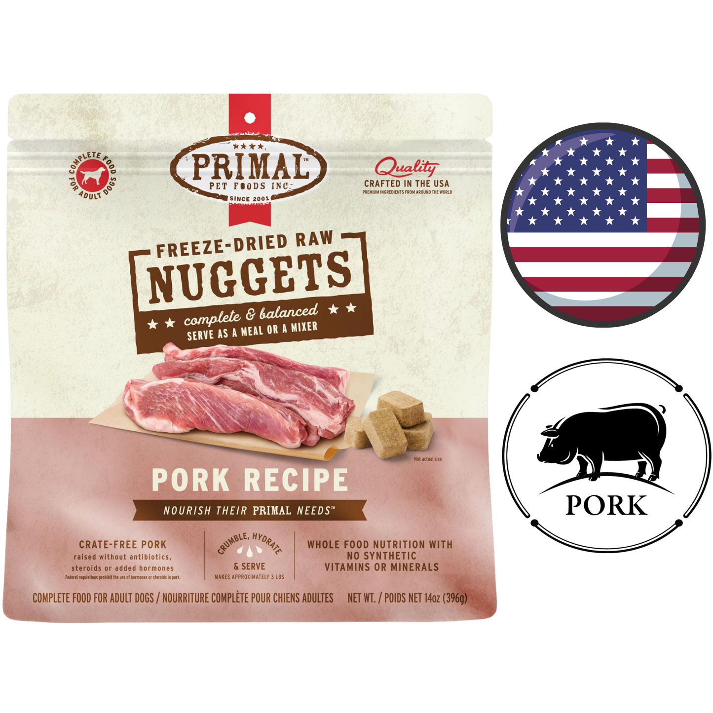 Primal - Pork Nuggets Freeze Dried Dog Food