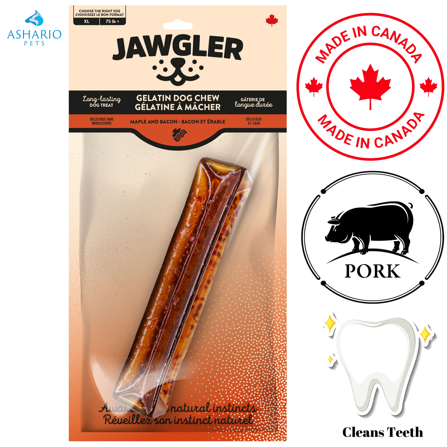 Jawgler - Bacon & Maple Gelatin Dog Chew