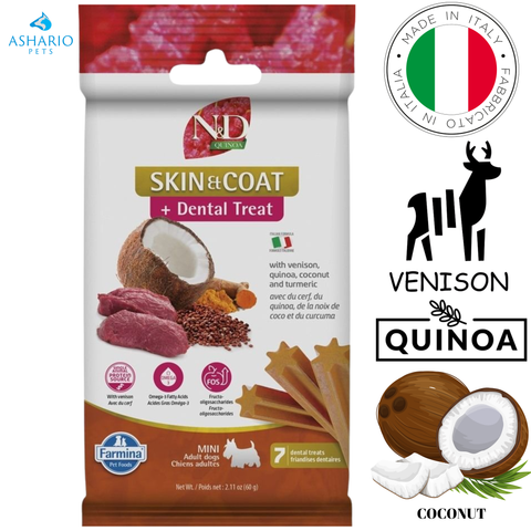 Farmina - Skin & Coat Venison & Quinoa Adult Mini Dental Dog Treats — main