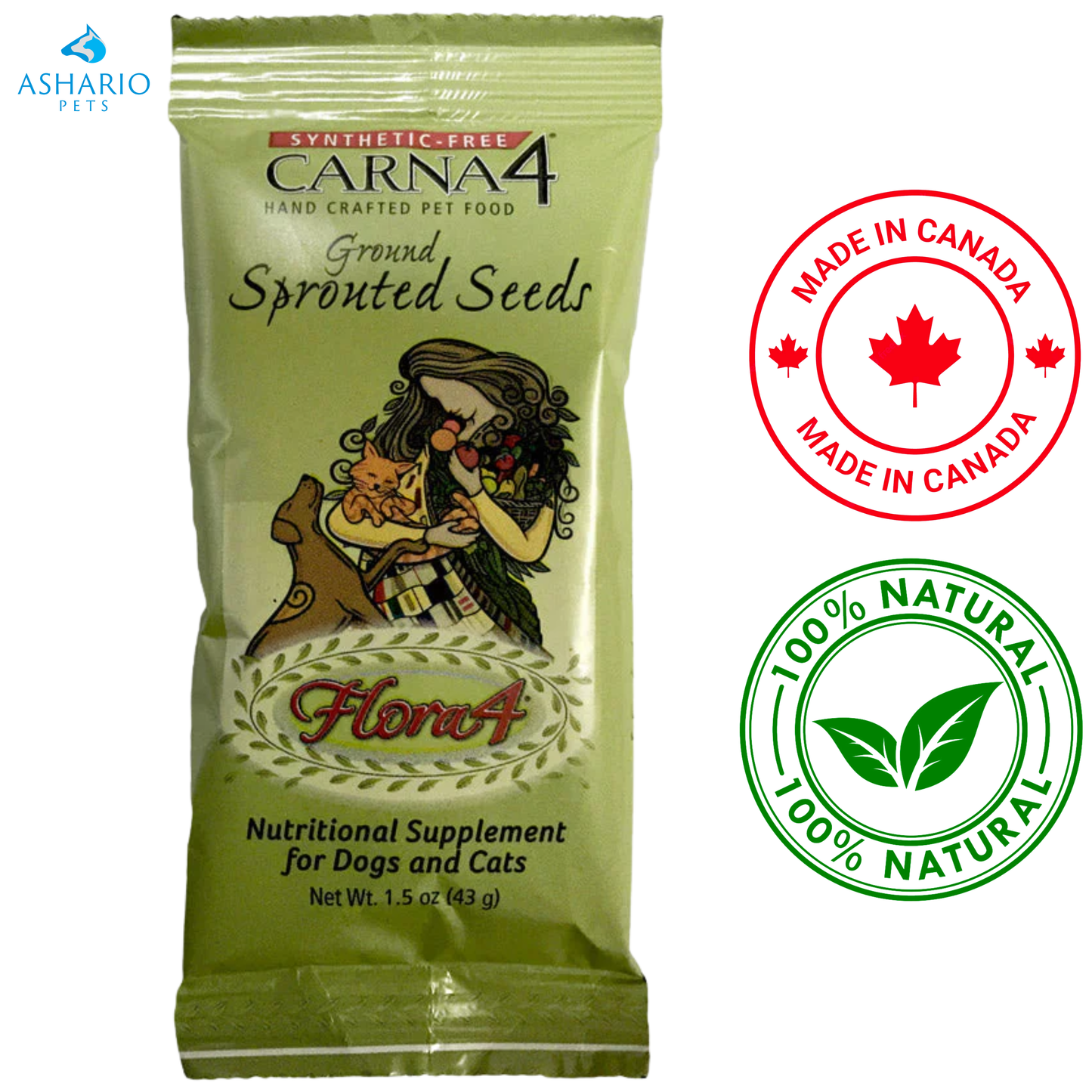 Carna4 - Flora4 Ground Sprouted Seeds Dog & Cat Food Topper — view 2