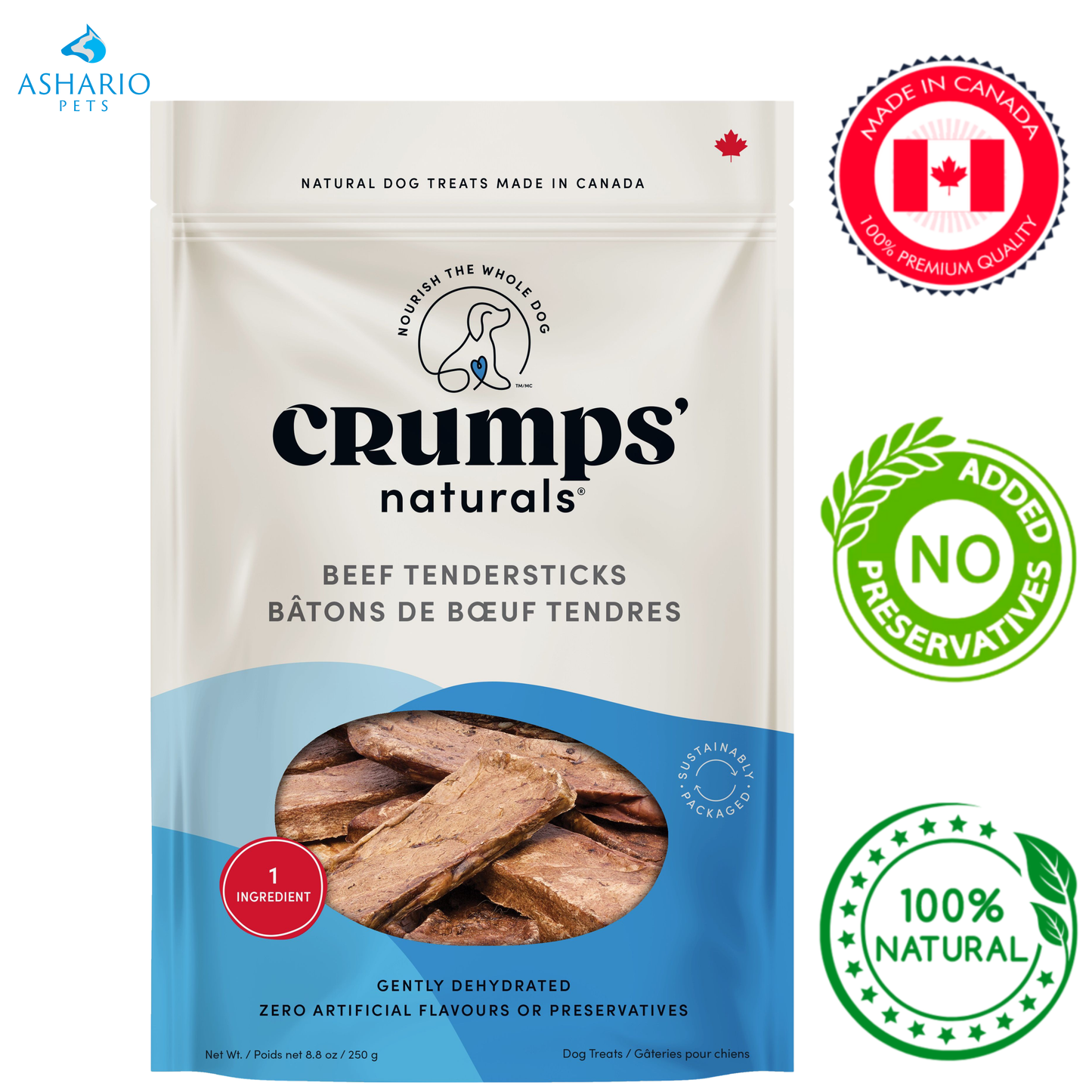 Crumps' Natural - Dehydrated Beef Tendersticks Dog Treats