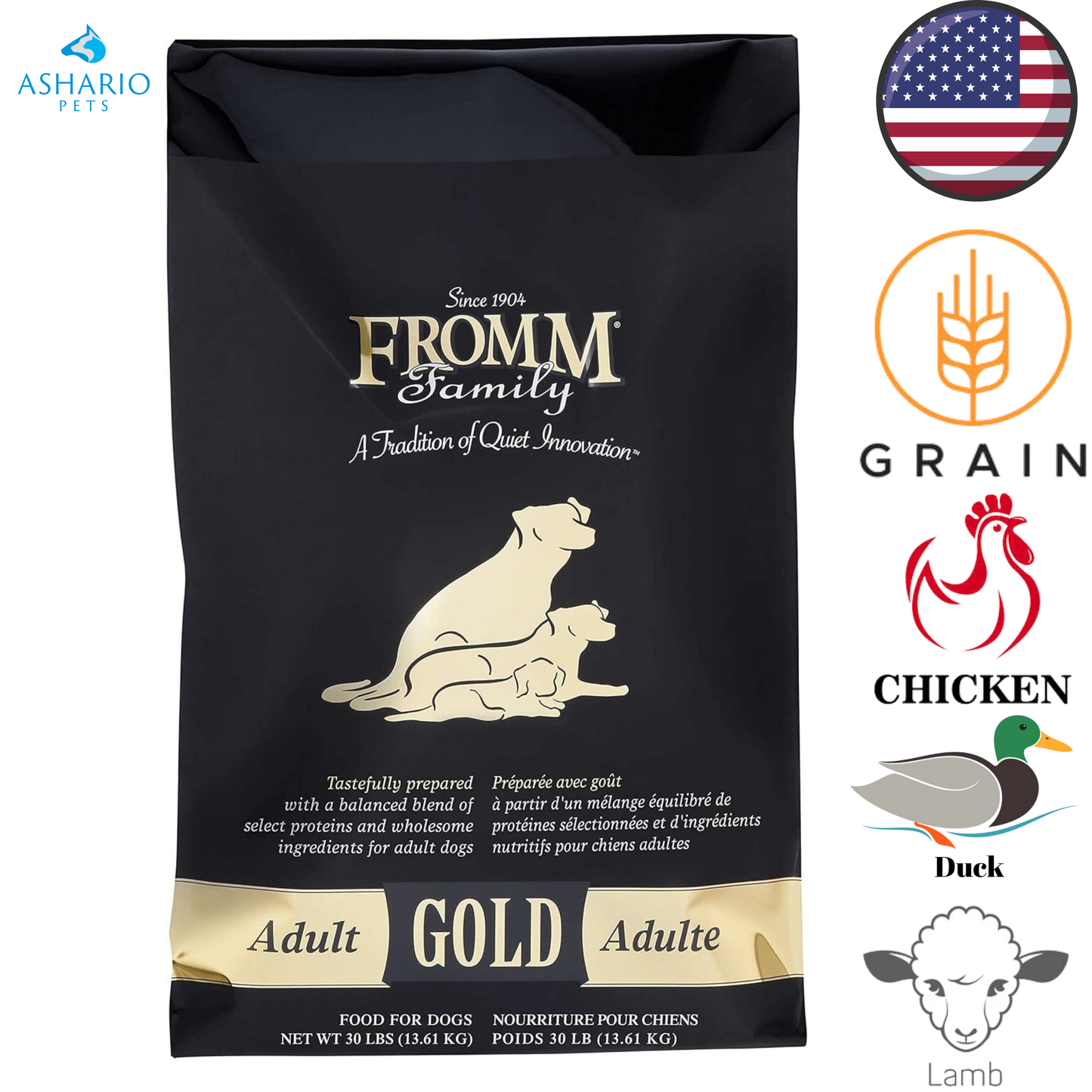Fromm - Croquettes pour chiens adultes Gold - 5 lb