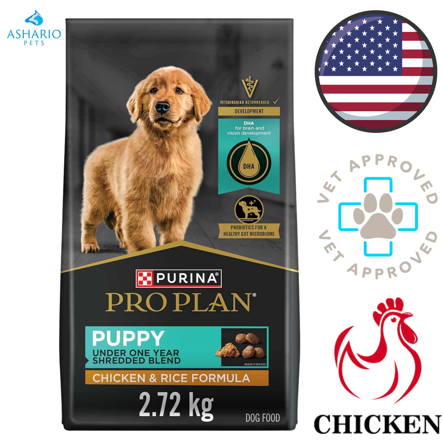 Purina - Pro Plan Development Shredded Blend Puppy Chicken & Rice Dry Dog Food