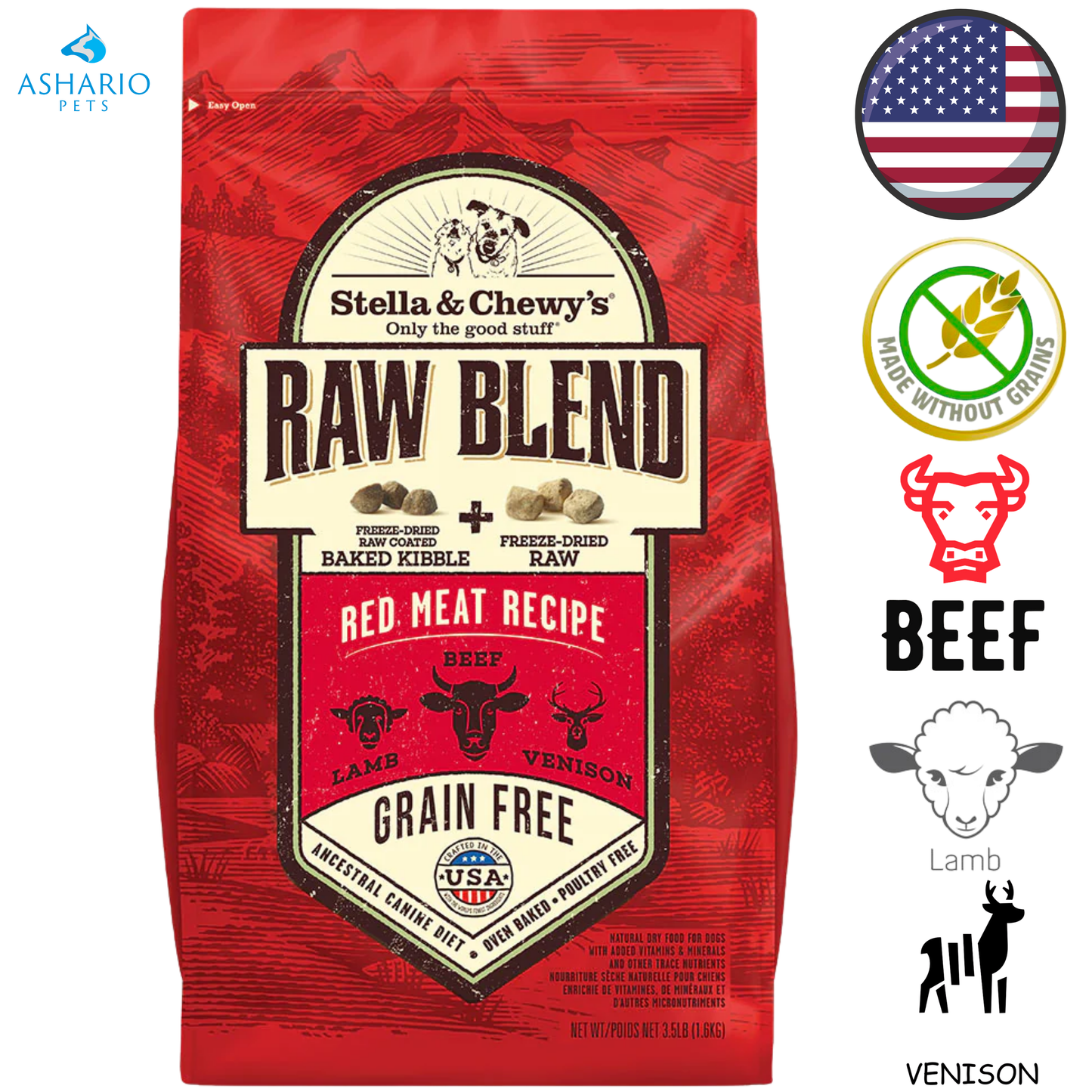 Stella & Chewy's - Grain Free Red Meat Raw Blend Kibble Dry Dog Food — main
