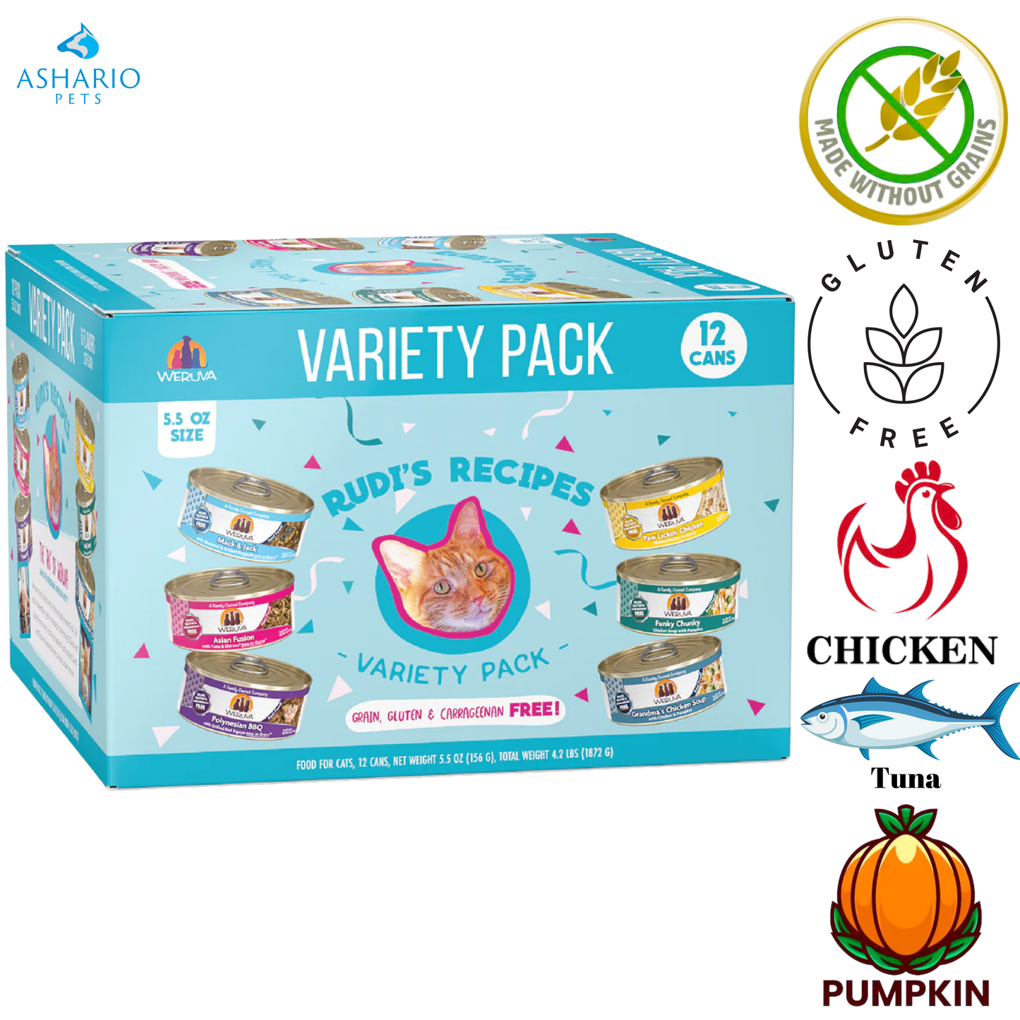Weruva - Rudis Recipes Variety Pack Canned Cat Food