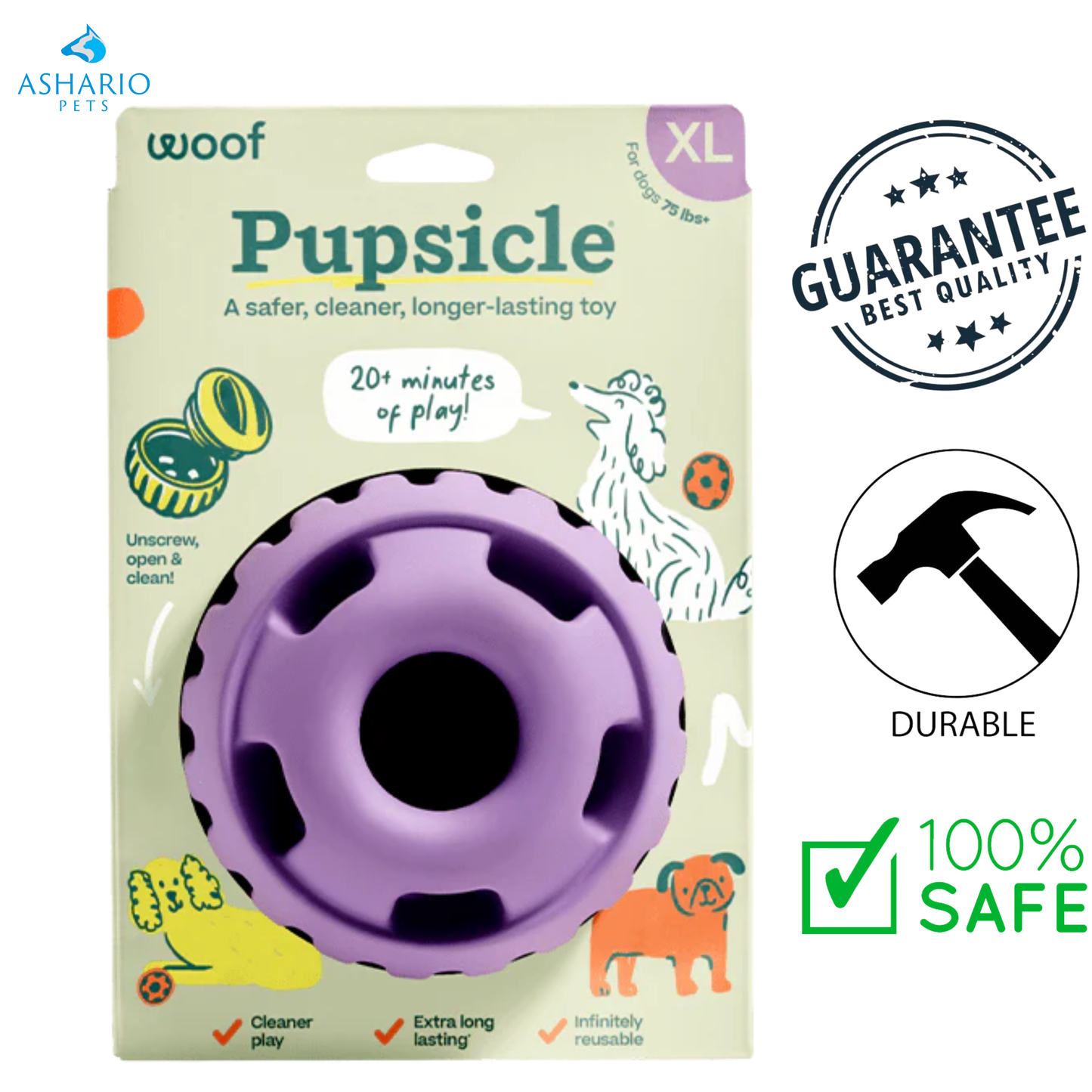 Woof - Pupsicle Lavender Dog Toy