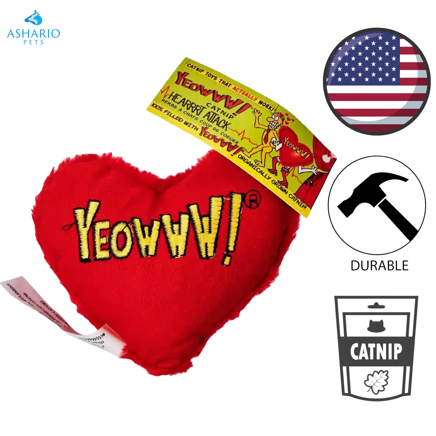 YEOWWW! - Jouet pour chat Catnip Heart Attack Catnip