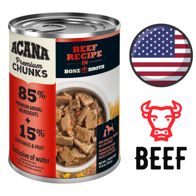 Acana - Nourriture en conserve pour chiens au bœuf dans un bouillon d'os - 12,8 oz