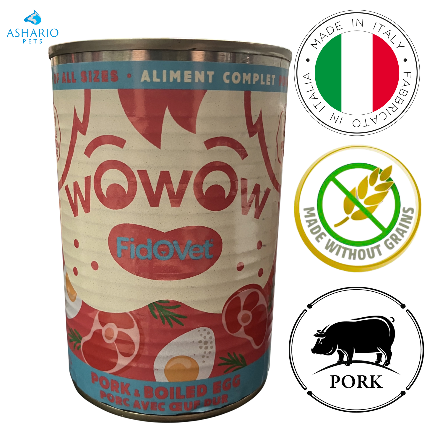 FidoVet - Wowow Pork & Boiled Egg Puppy Canned Dog Food