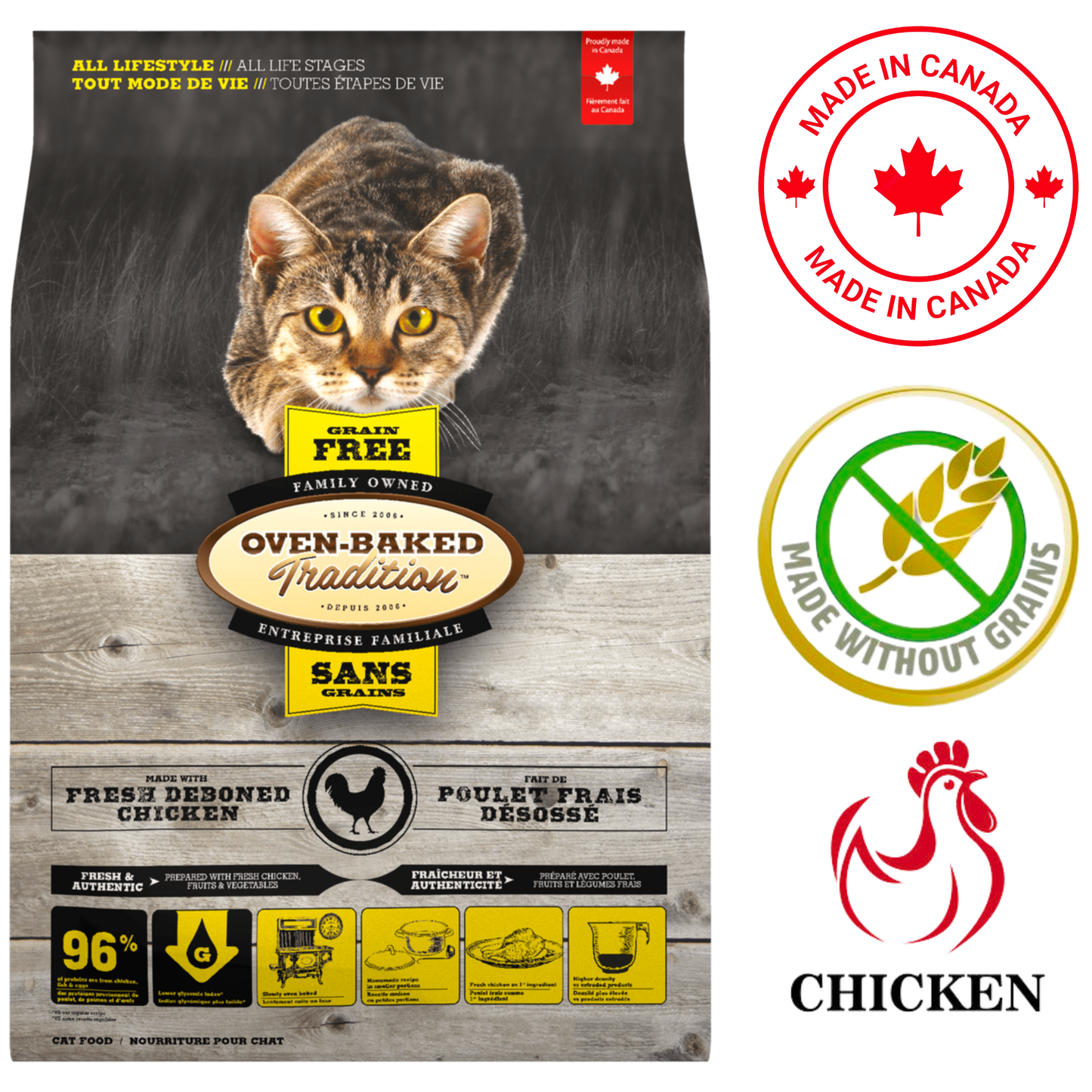 Oven-Baked Tradition - Croquettes pour chats au poulet sans céréales - 5 lb