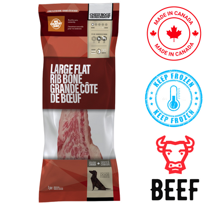 Big Country Raw - Bag Of Flat Rib Bone Large Dog Treats - 1 pc