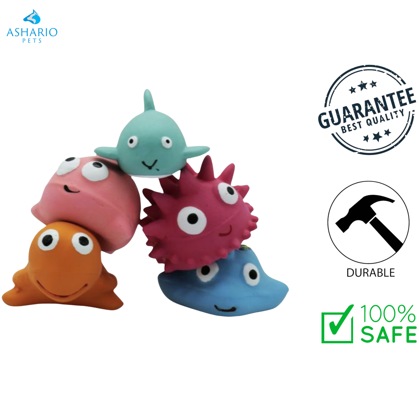 BuD'z - Mini créatures océaniques en latex pour chien