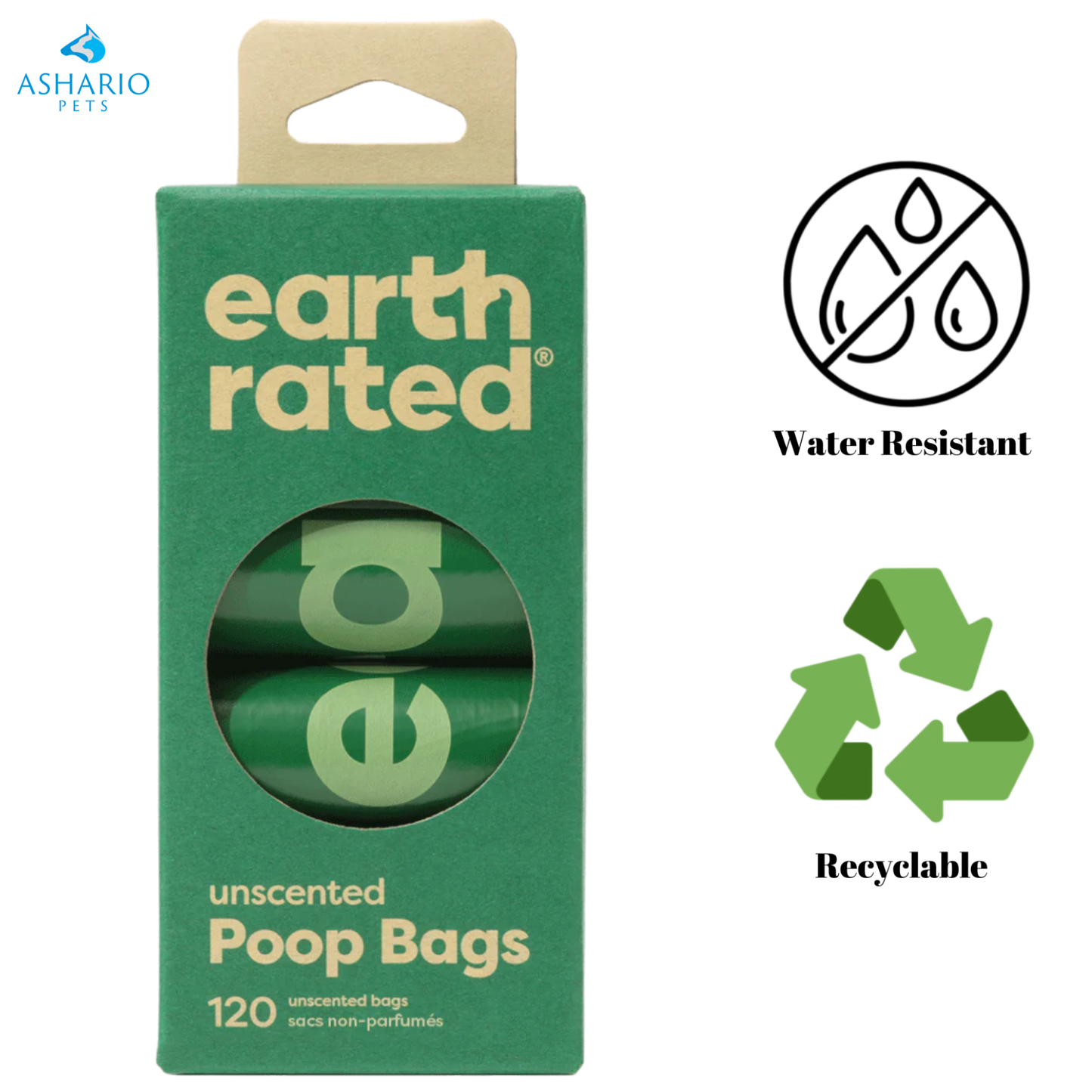 Earth Rated - Sacs à déjections non parfumés - Paquet de 120