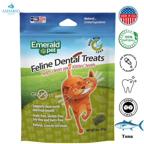 Emerald Pet - 猫咪洁齿零食金枪鱼味 - 3 盎司