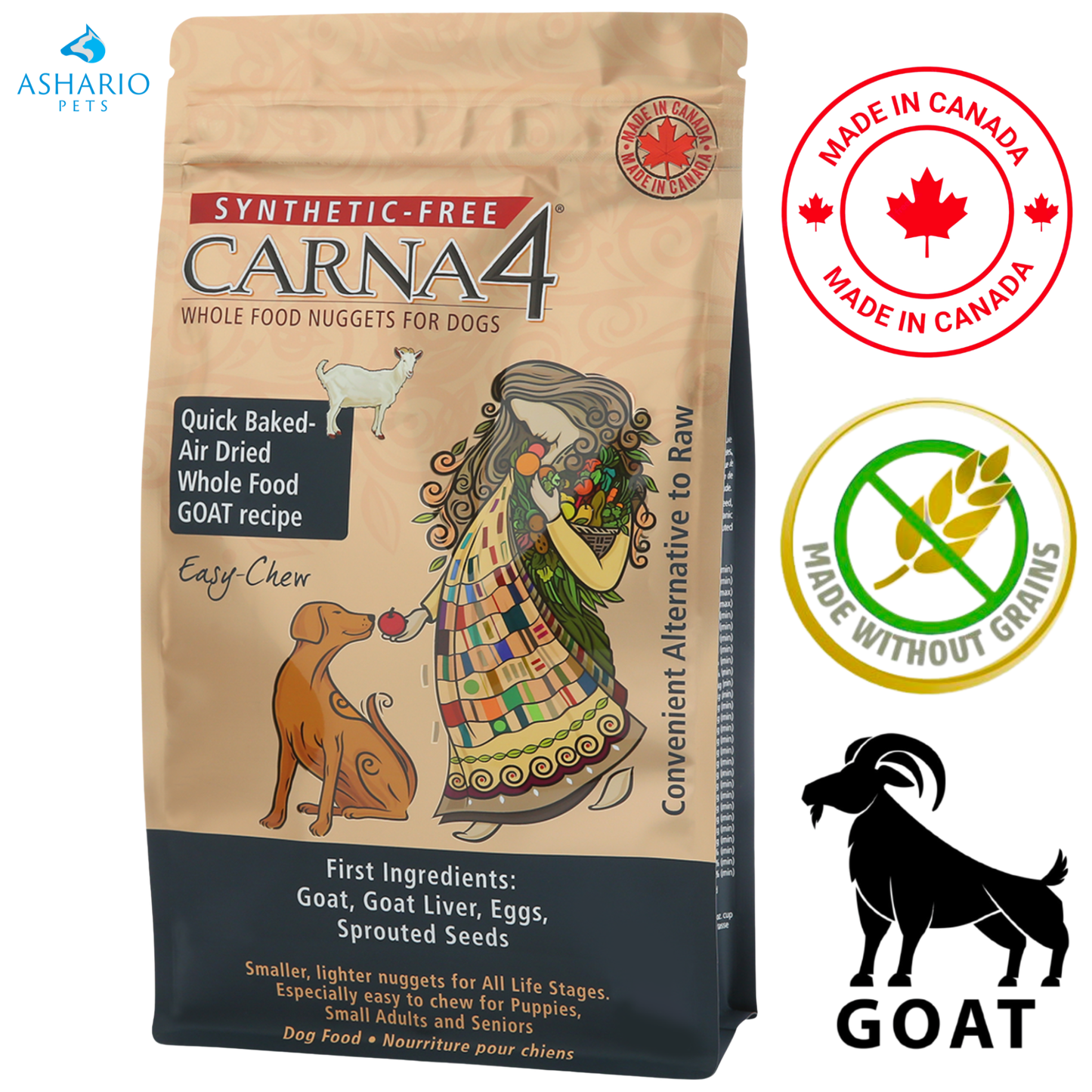 Carna4 - Easy Chew Grain Free Goat Dry Dog Food