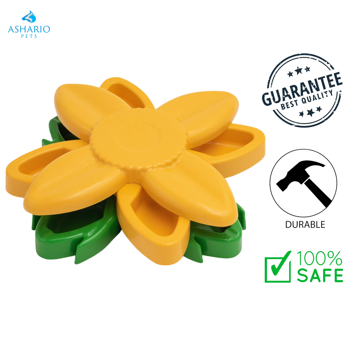 ZippyPaws - Smartypaws Sunflower Dog Puzzler Feeder Bowl — main