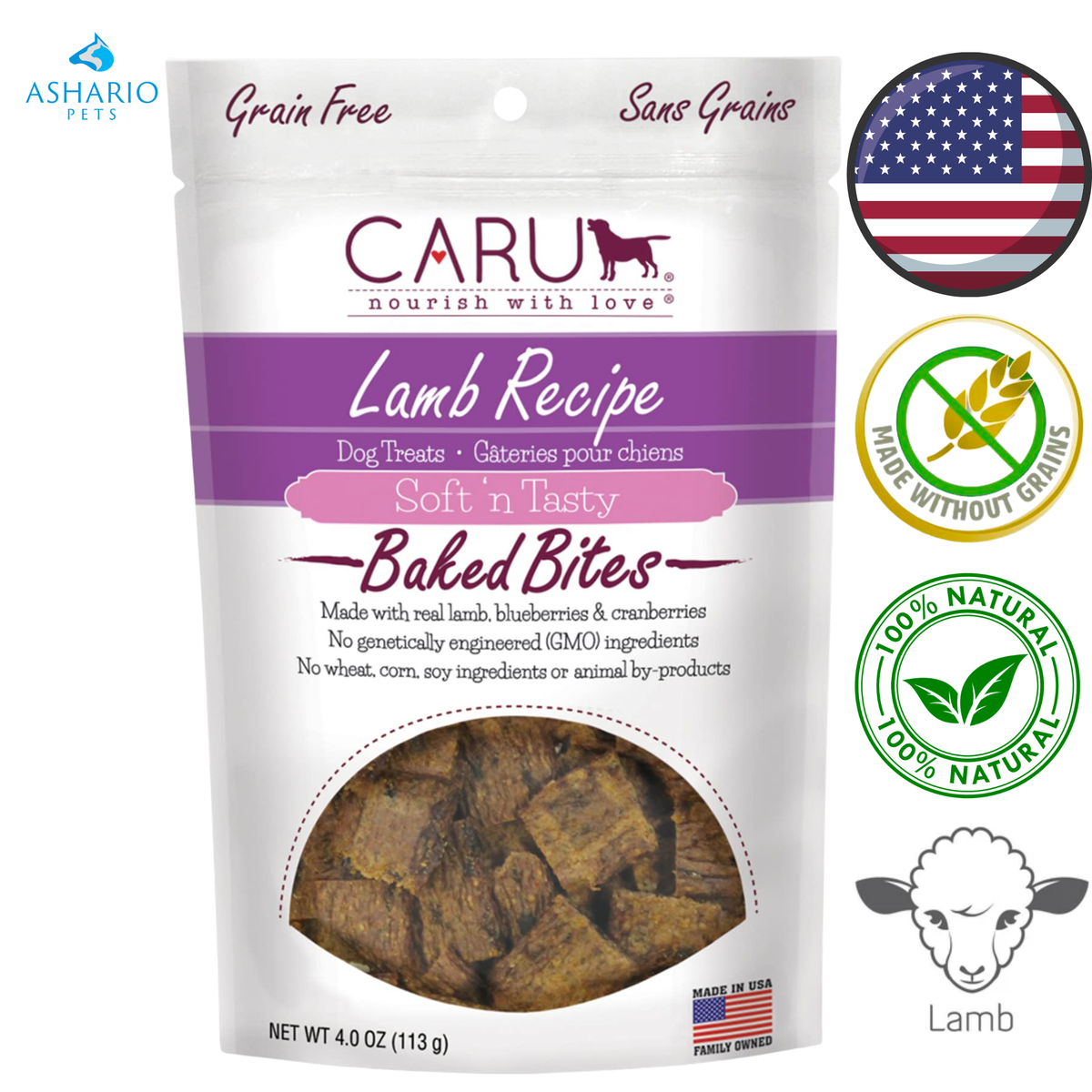 Caru - Soft & Tasty Lamb Bites Dog Treats