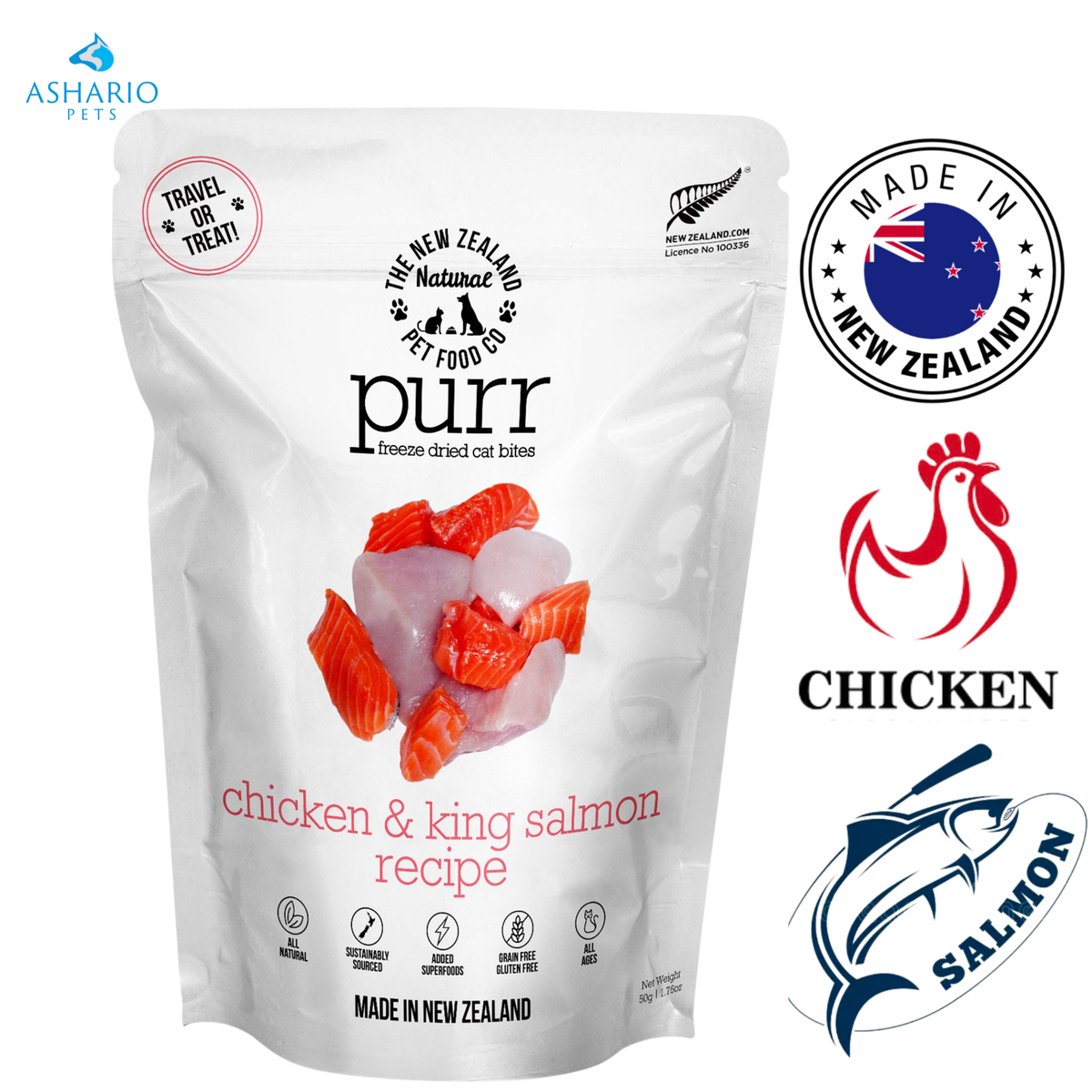 NZPF Purr - Chicken & Salmon Freeze Dried Cat Treats