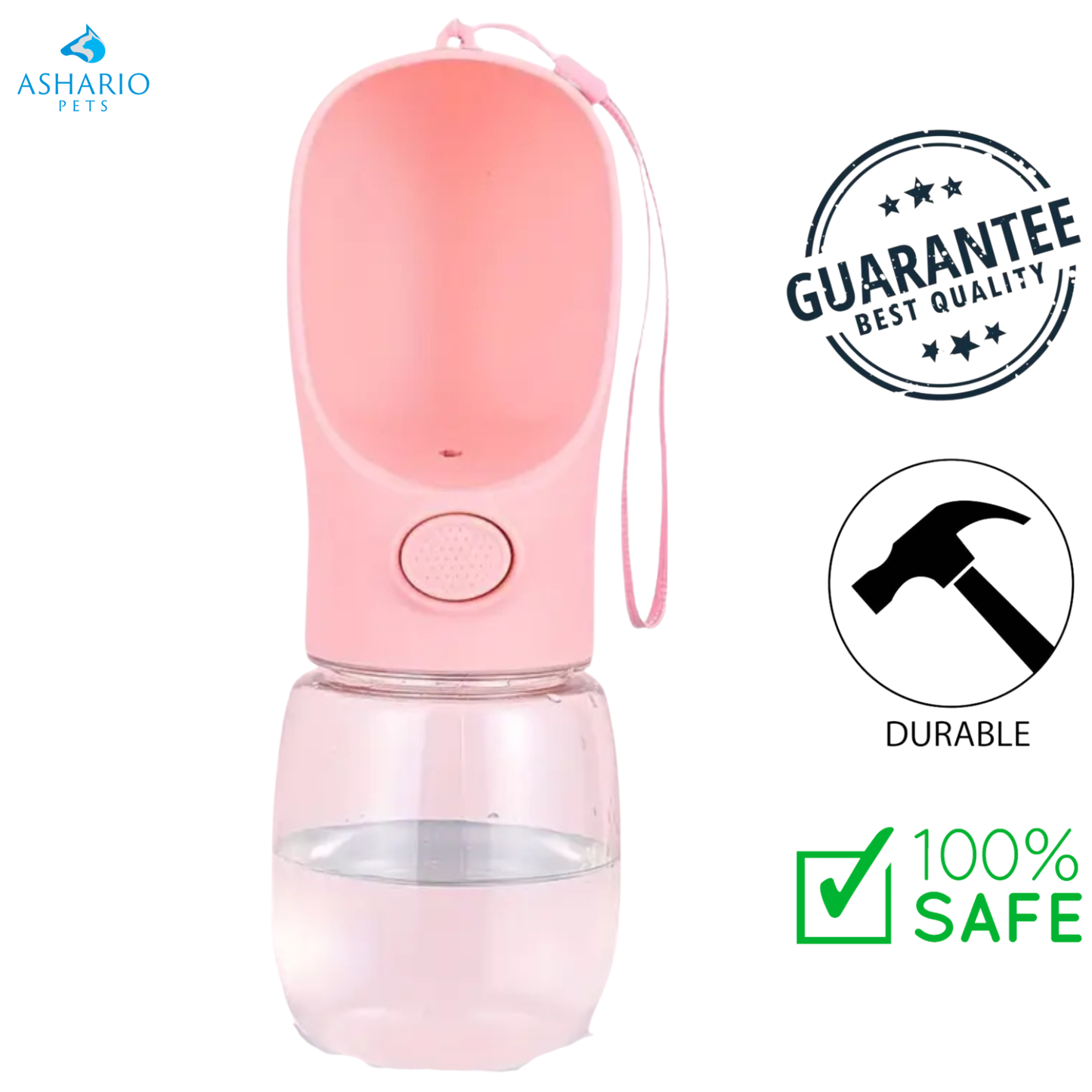 Ashario Pets - Distributeur d'eau portable pour animaux de compagnie