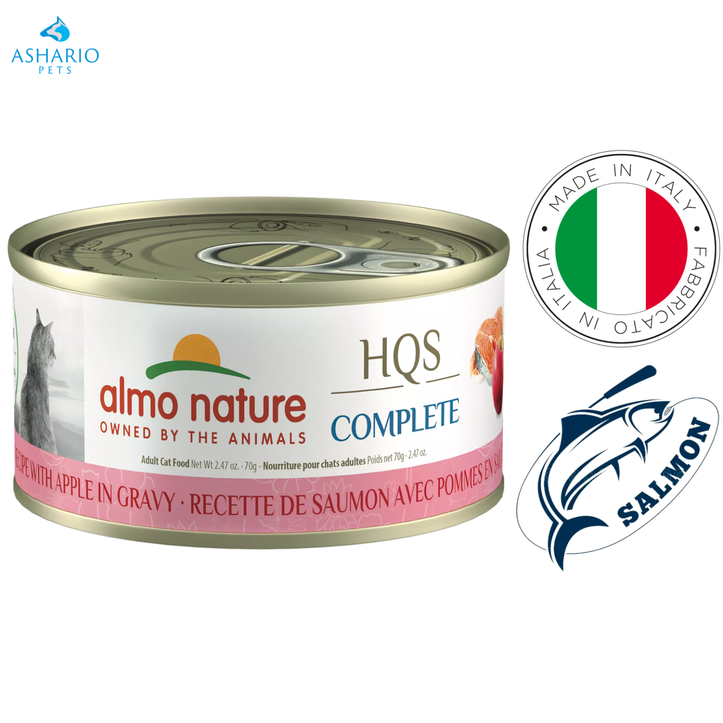 Almo Nature - Saumon et pommes en sauce pour chats - 70 grammes