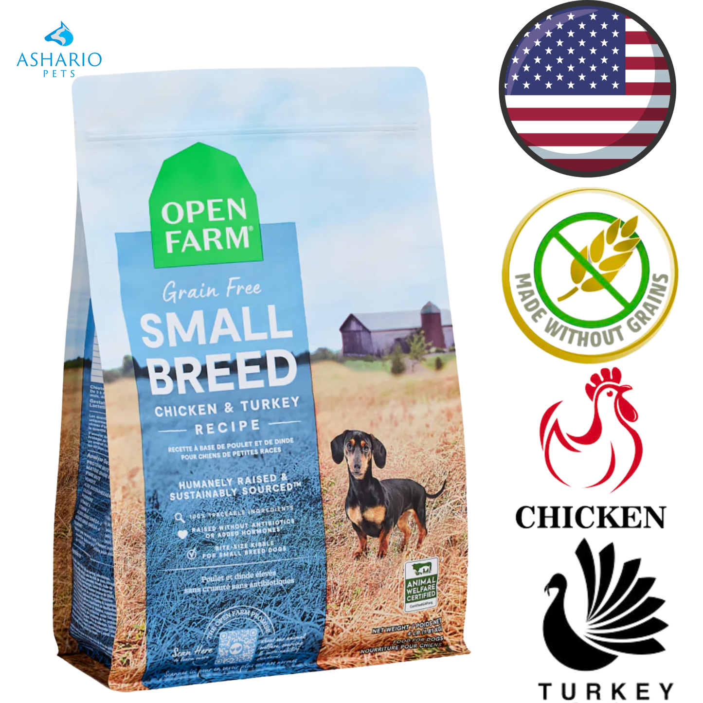 Open Farm - Grain Free Chicken & Turkey Small Breed Dry Dog Food