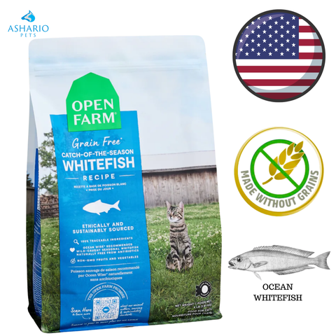 Open Farm - Nourriture sèche pour chats au corégone sans céréales, prise de la saison - 4 lb