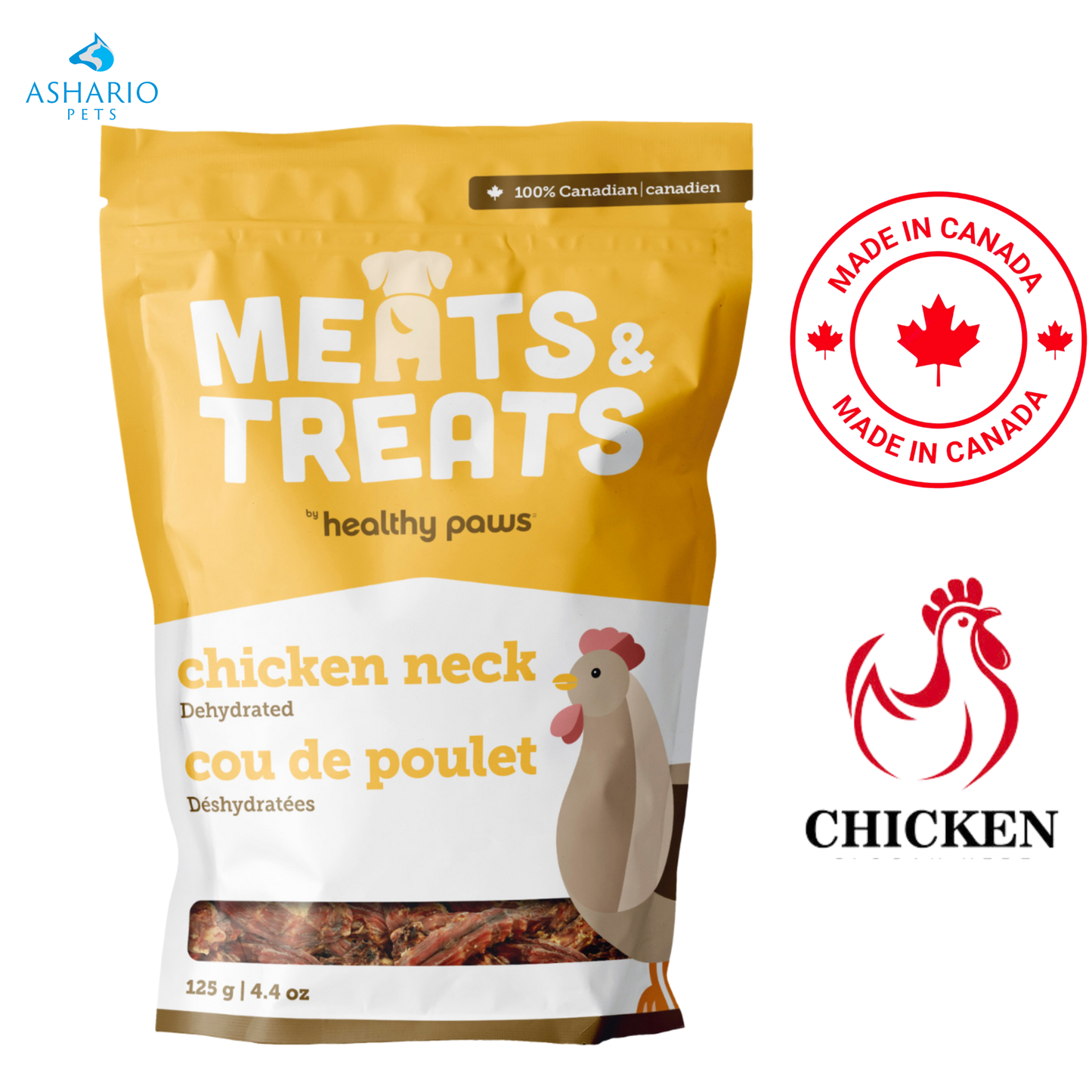 Healthy Paws - Dehydrated Chicken Neck Dog Treats