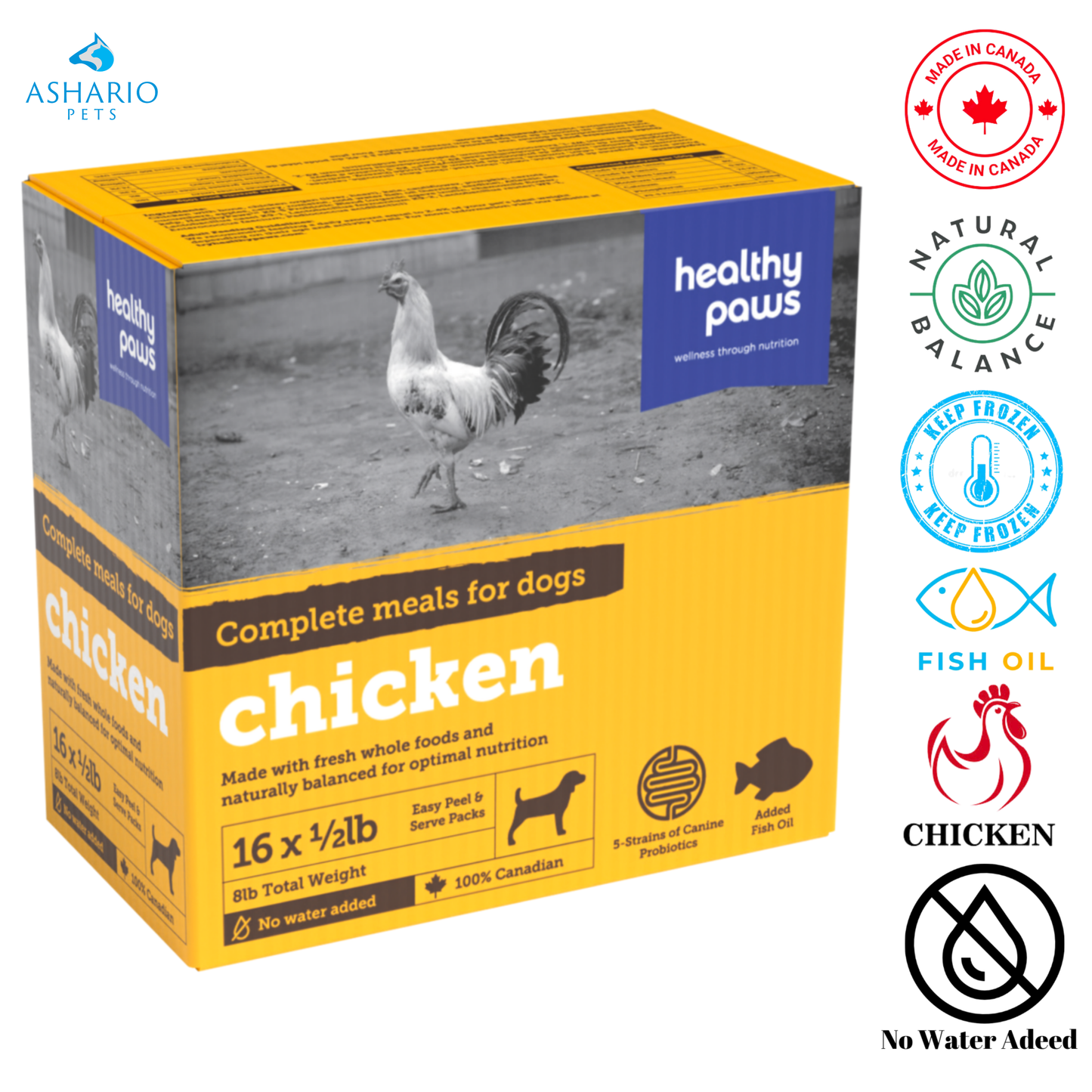 Healthy Paws – Repas complet pour chien au poulet – 0,5 lb