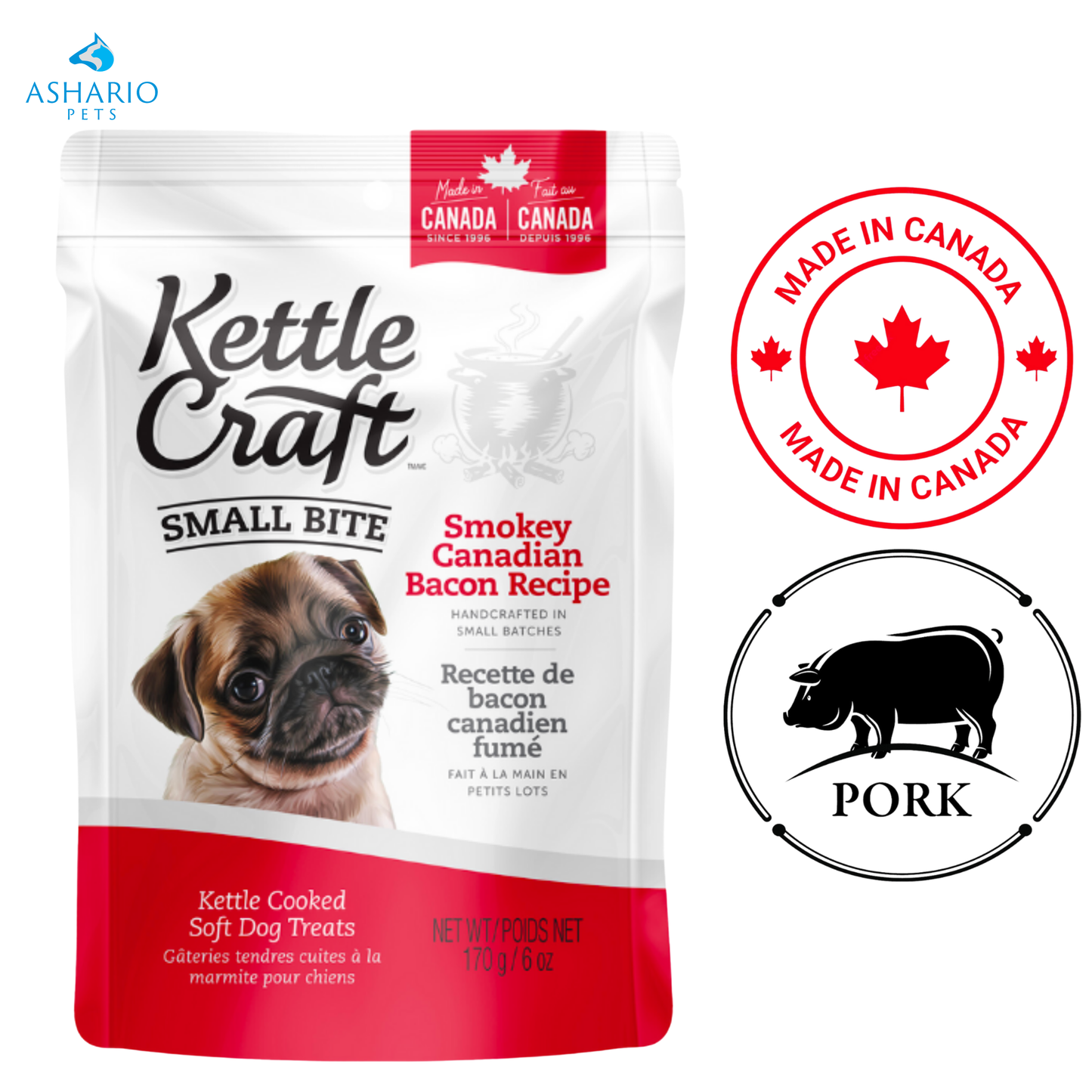 Kettle Craft - Smokey Canadian Bacon Small Bite Dog Treats