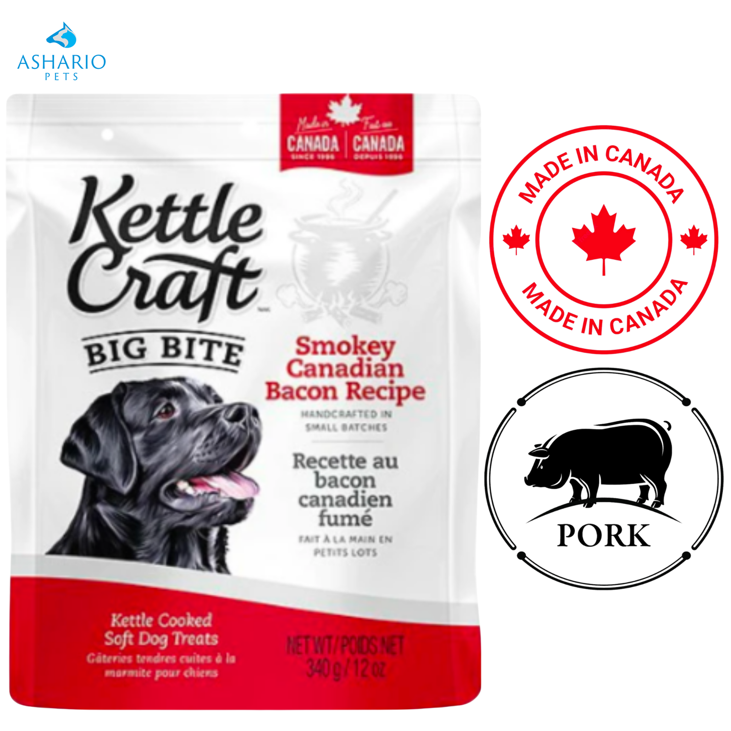 Kettle Craft - Smokey Canadian Bacon Big Bite Dog Treats
