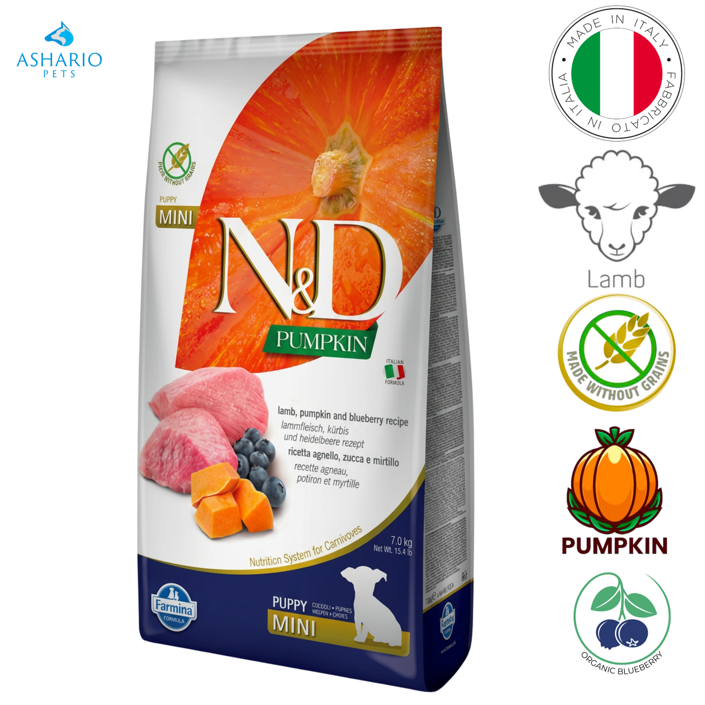 Farmina - Pumpkin Lamb & Blueberry Mini Puppy Dry Dog Food