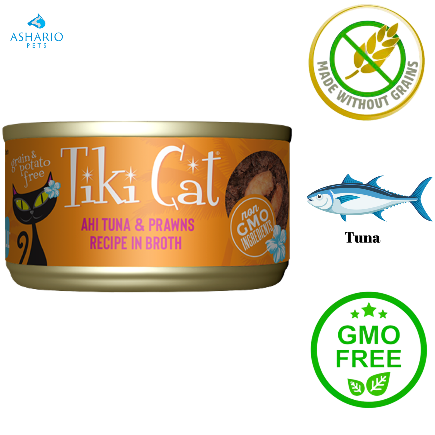 Tiki Cat - Ahi Tuna & Prawns in Broth Canned Cat Food