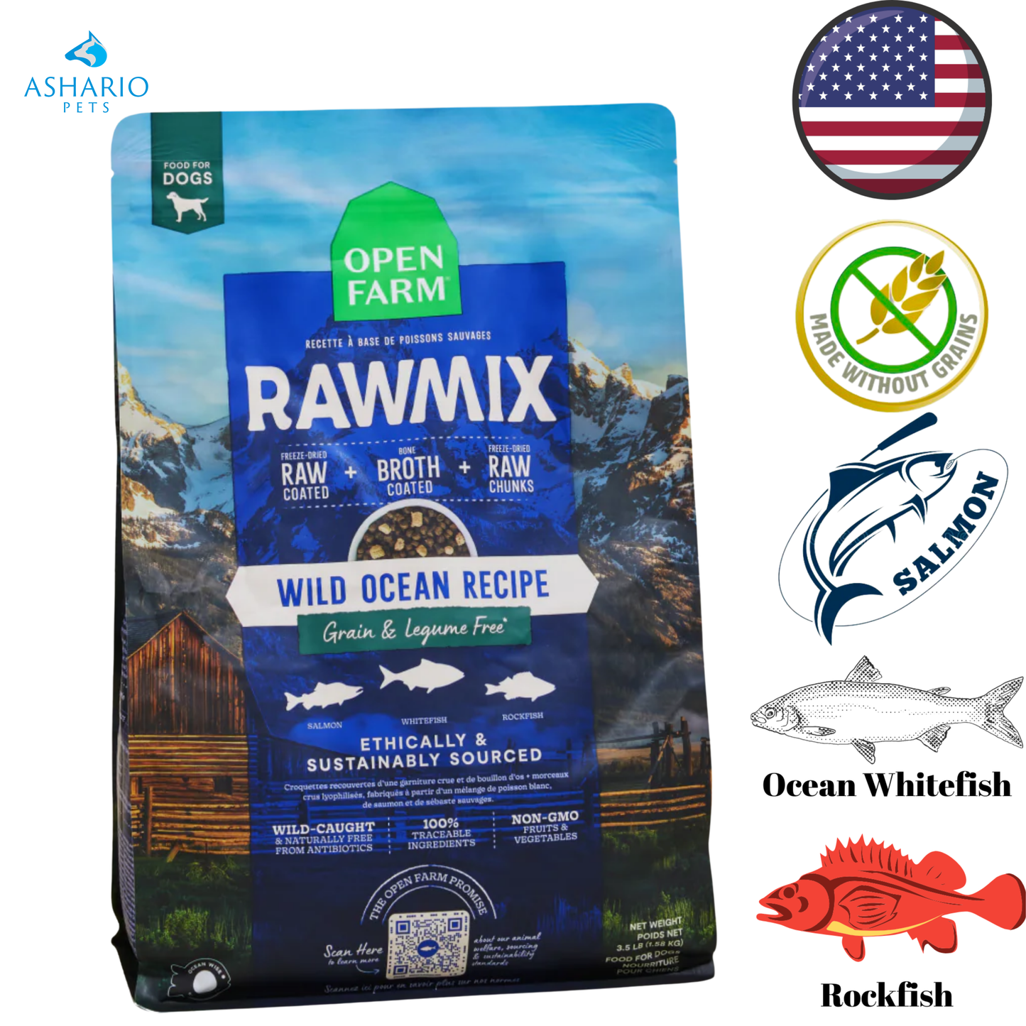 Open Farm - Grain Free Wild Ocean RawMix Dry Dog Food — main