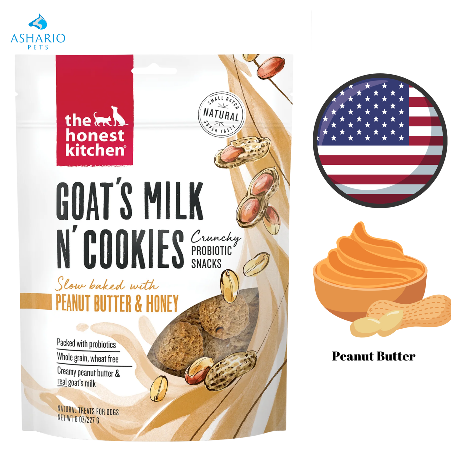 The Honest Kitchen - Goat's Milk N' Cookies Peanut Butter & Honey Dog Treats