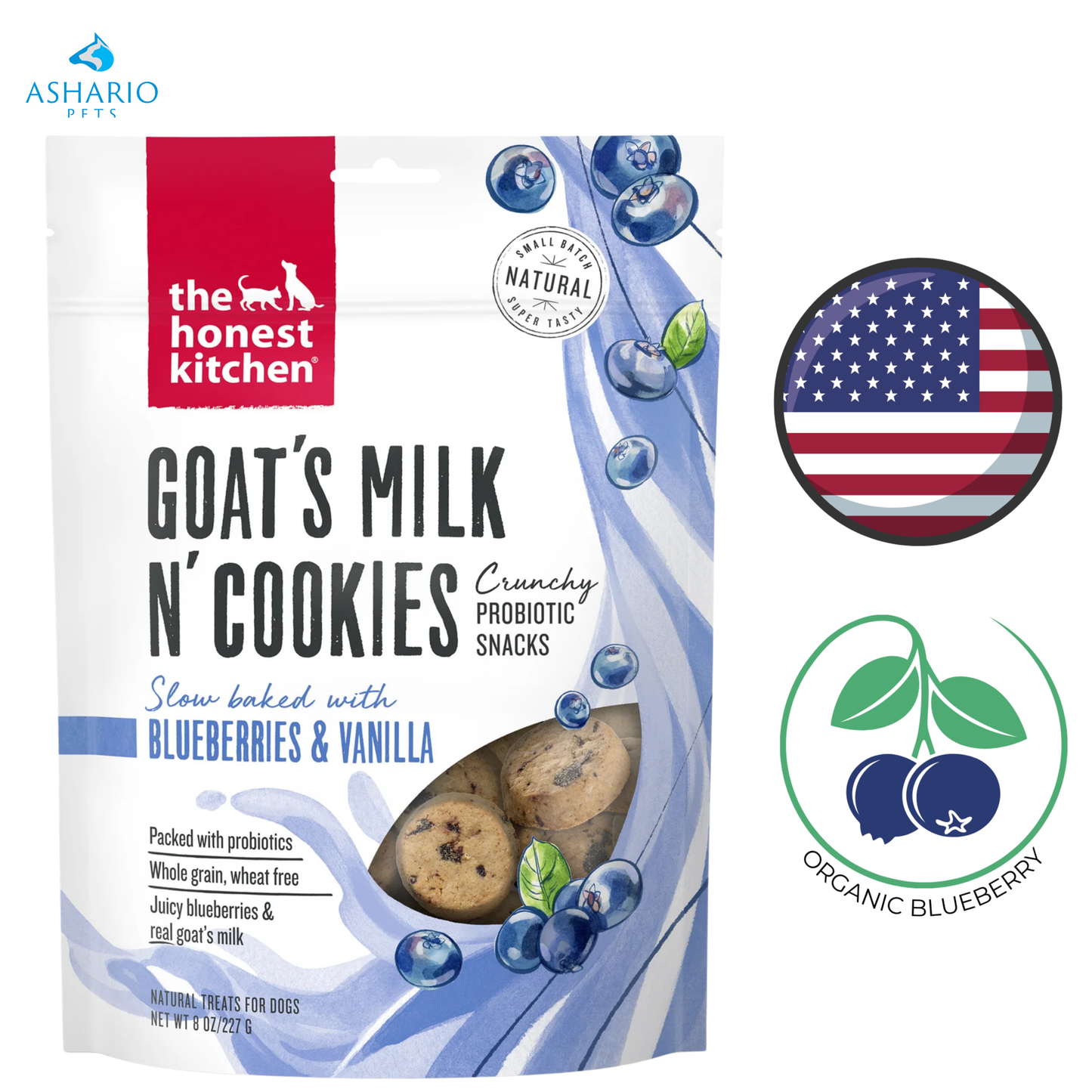 The Honest Kitchen - Goat's Milk N' Cookies Blueberries & Vanilla Dog Treats