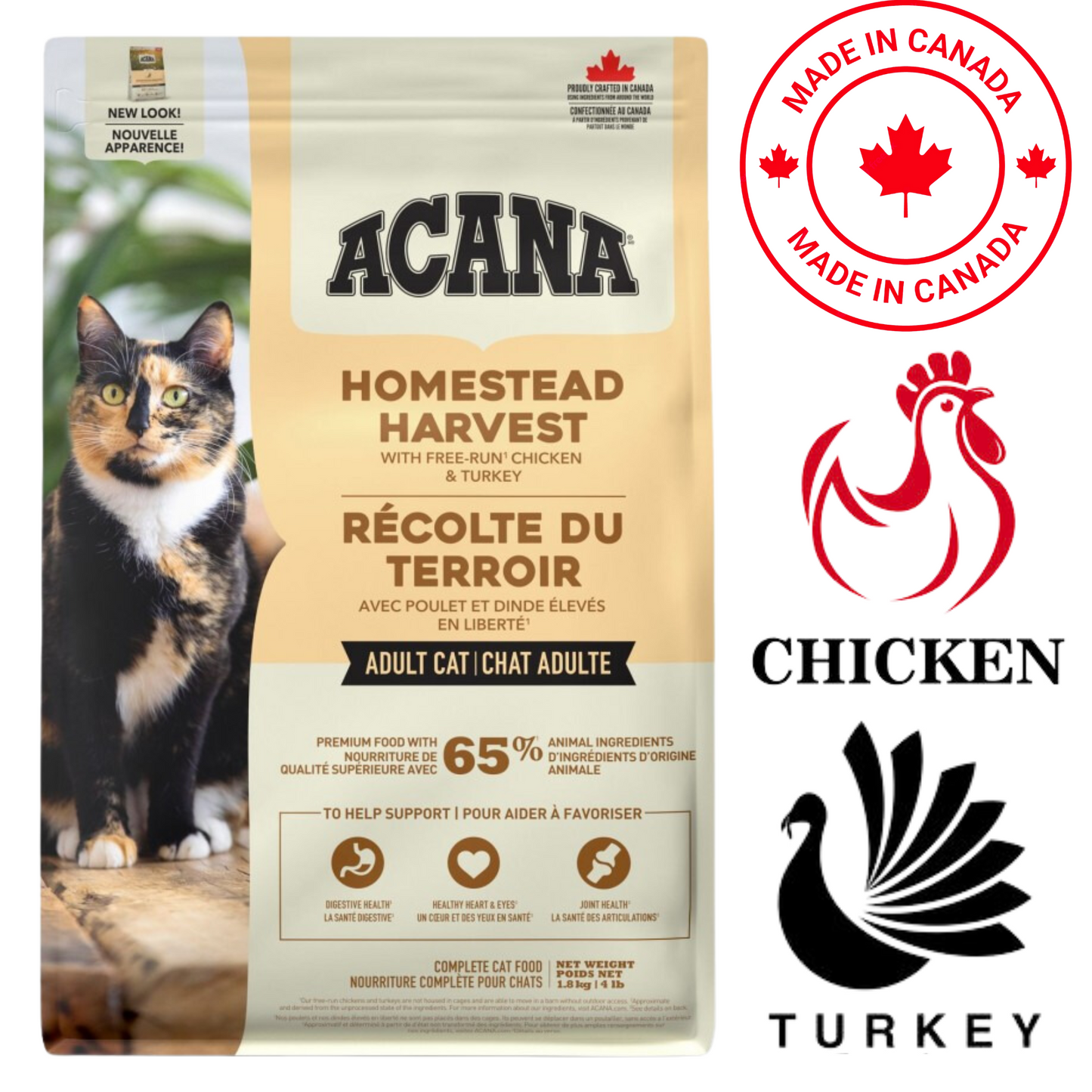 Acana - Homestead Harvest Adult Dry Cat Food - 4 lb
