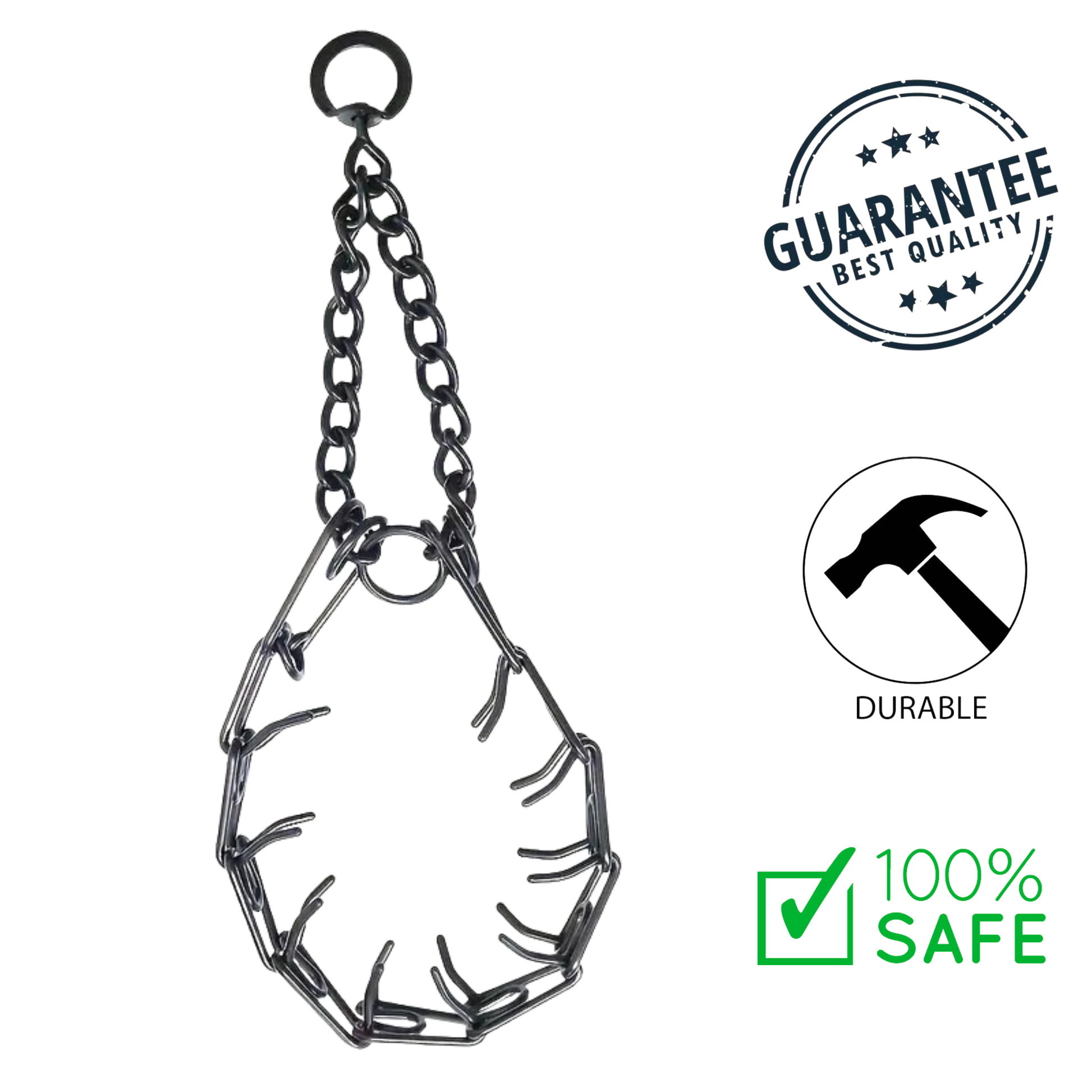 Ashario pets adjustable prong dog collar made of durable metal with safety and quality guarantee