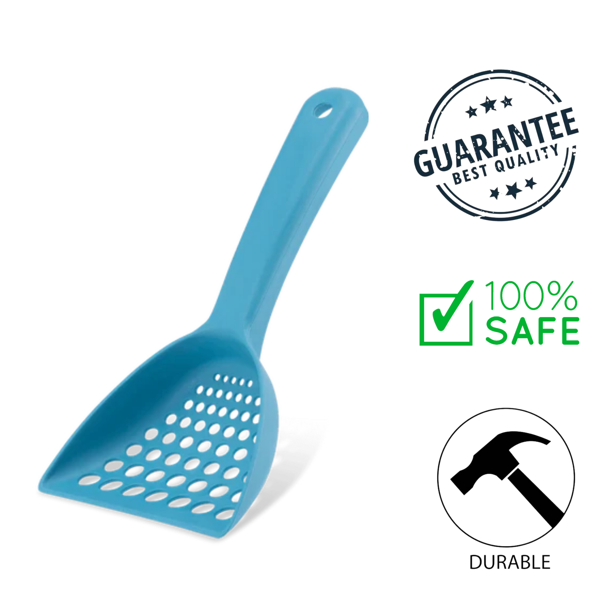 Beco blue cat litter scoop with durable design and ergonomic handle for easy cleaning