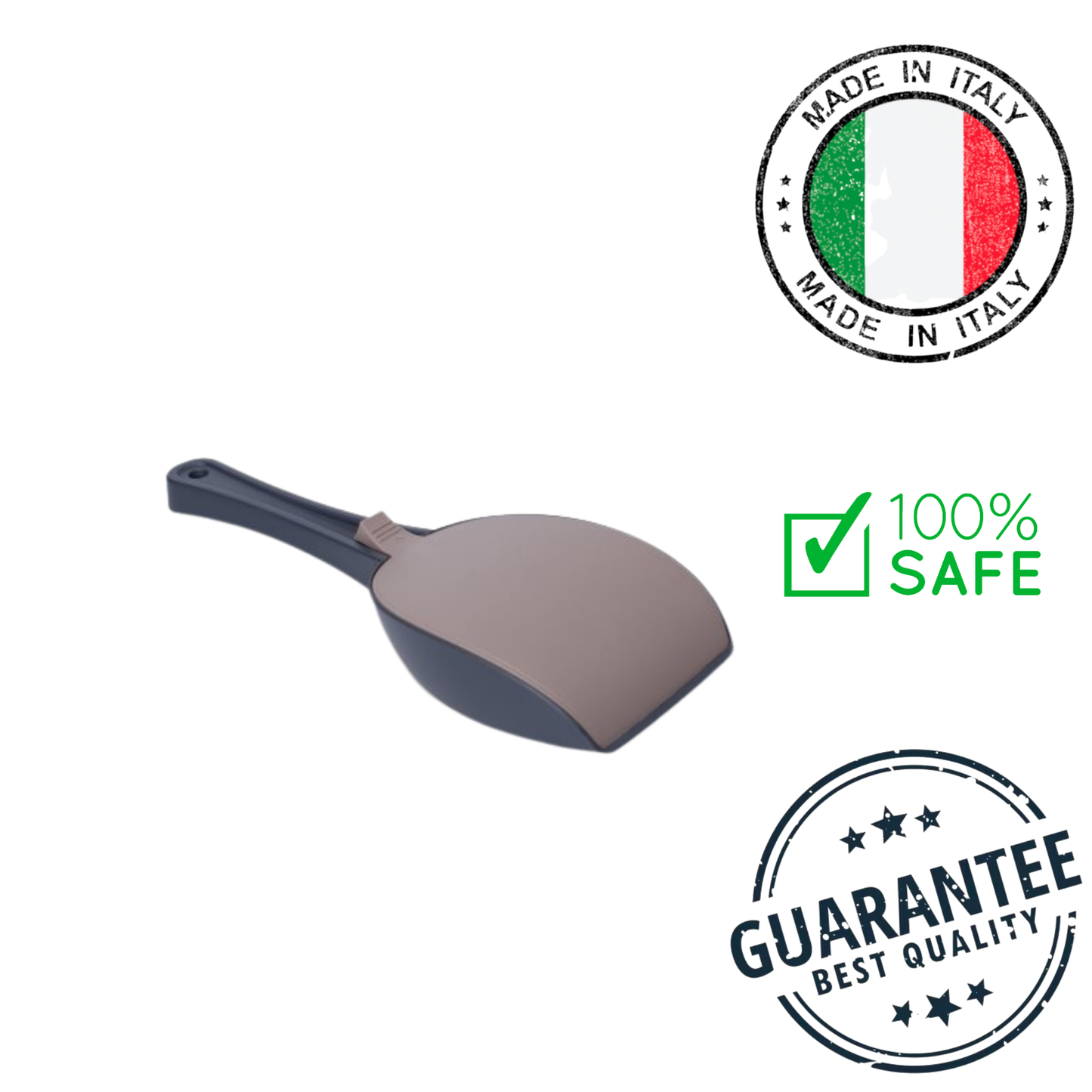 Bergamo mocaccino litter scoop shaker with ergonomic handle for easy cat litter cleaning