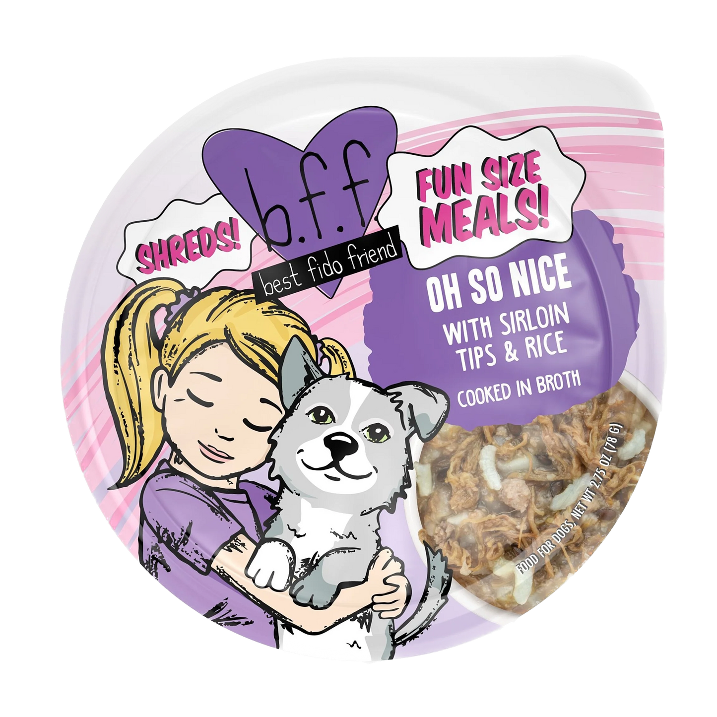 Weruva wet dog food Oh So Nice with sirloin tips and rice cooked in broth for dogs