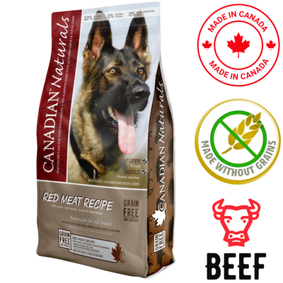 Canadian Naturals Red Meat dog food bag natural red meat recipe for dogs grain free beef made in Canada