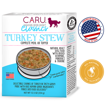 Caru turkey stew for dogs natural adult wet food with chunks of turkey in gravy